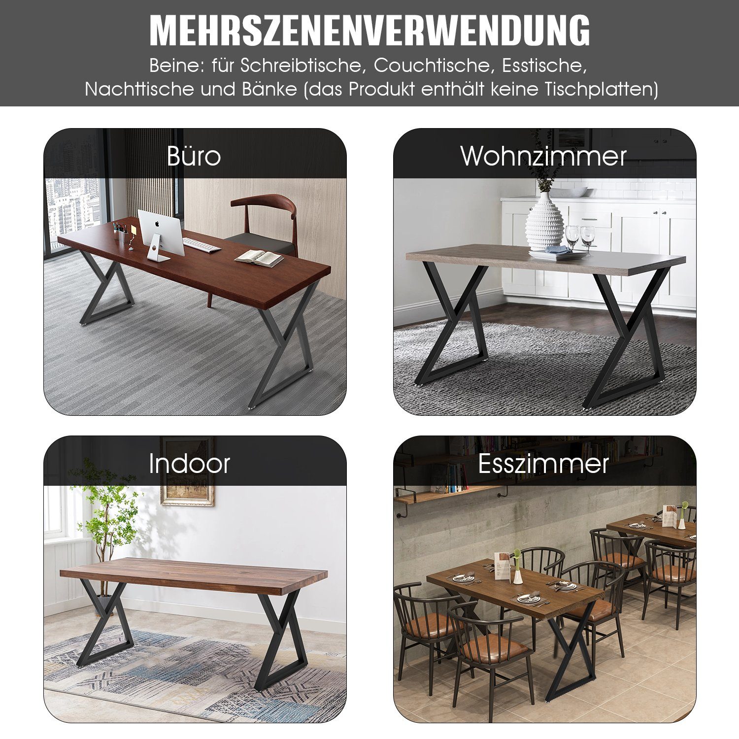 71 für 71 Tischbein x Tischbein Tischuntergestell, 45 x 40 45 Sitzbank, Couchtisch cm, Sitzbank, DIY / CM 2er-Set Metallfuß für Stahl, X-From iscooter