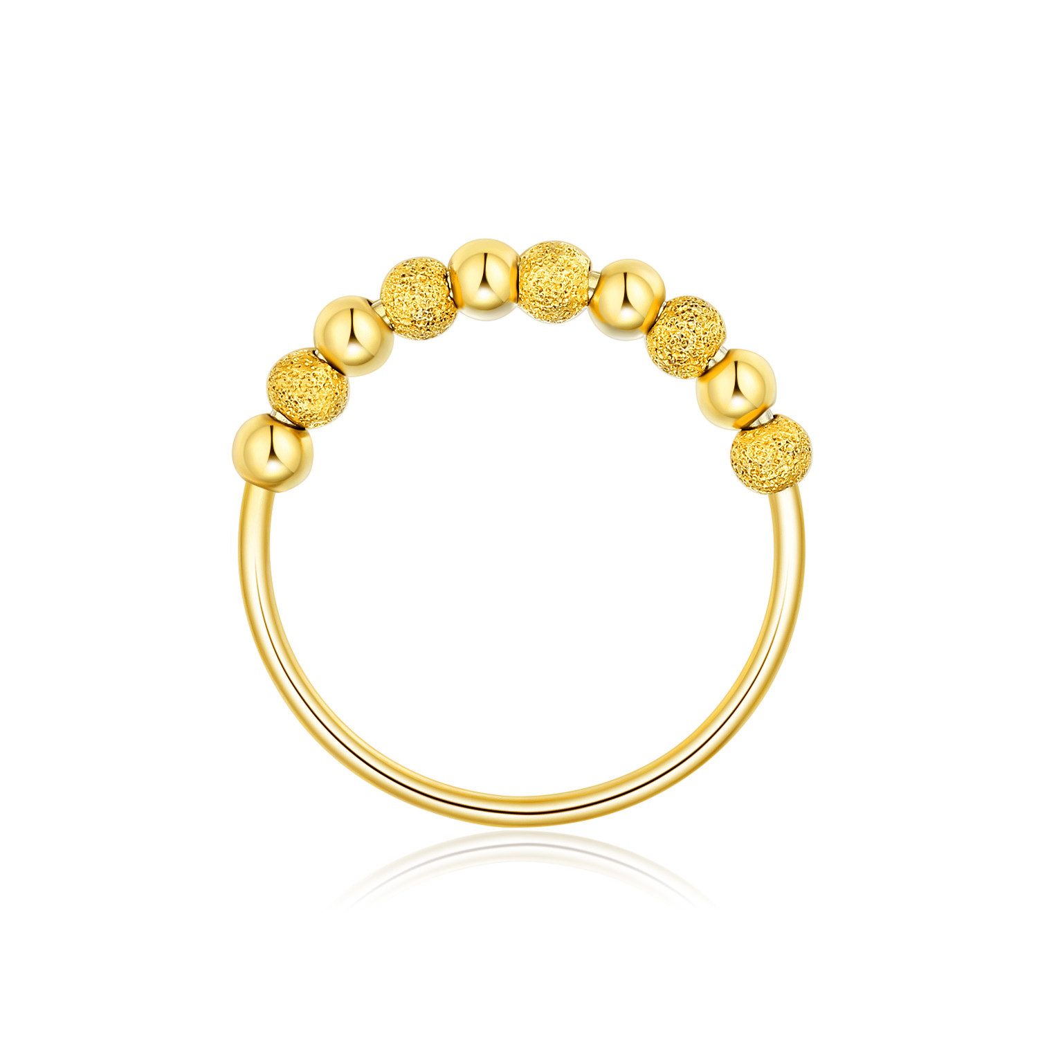 Lisandra Scott Silberring Anti-Stress Ring aus 925 Sterlingsilber mit drehbaren Glitzer-Kugeln