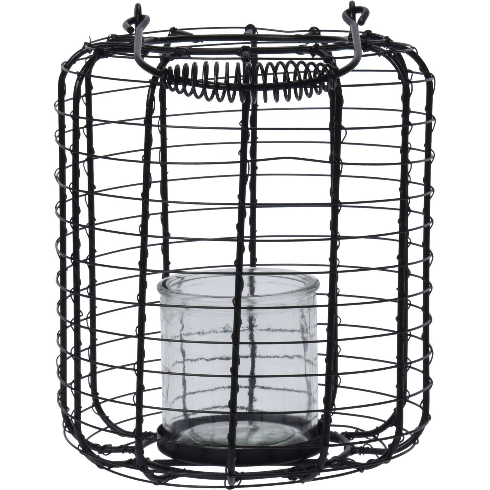Home & styling collection Dekolicht Laterne aus Metall mit Windlicht aus Glas, Ø 18,5 cm, schwarz, Leuchte mit Dekofunktion, ohne Leuchtmittel