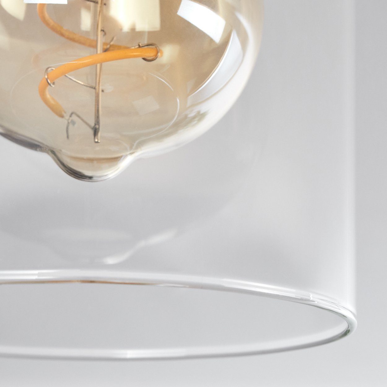 in hofstein x Glas ohne moderne (10 Metall/Glas Deckenlampe cm), 1 aus aus Leuchte Leuchtmittel, E27 Schwarz/Klar, Schirm Retro/Vintage-Design im Deckenleuchte mit