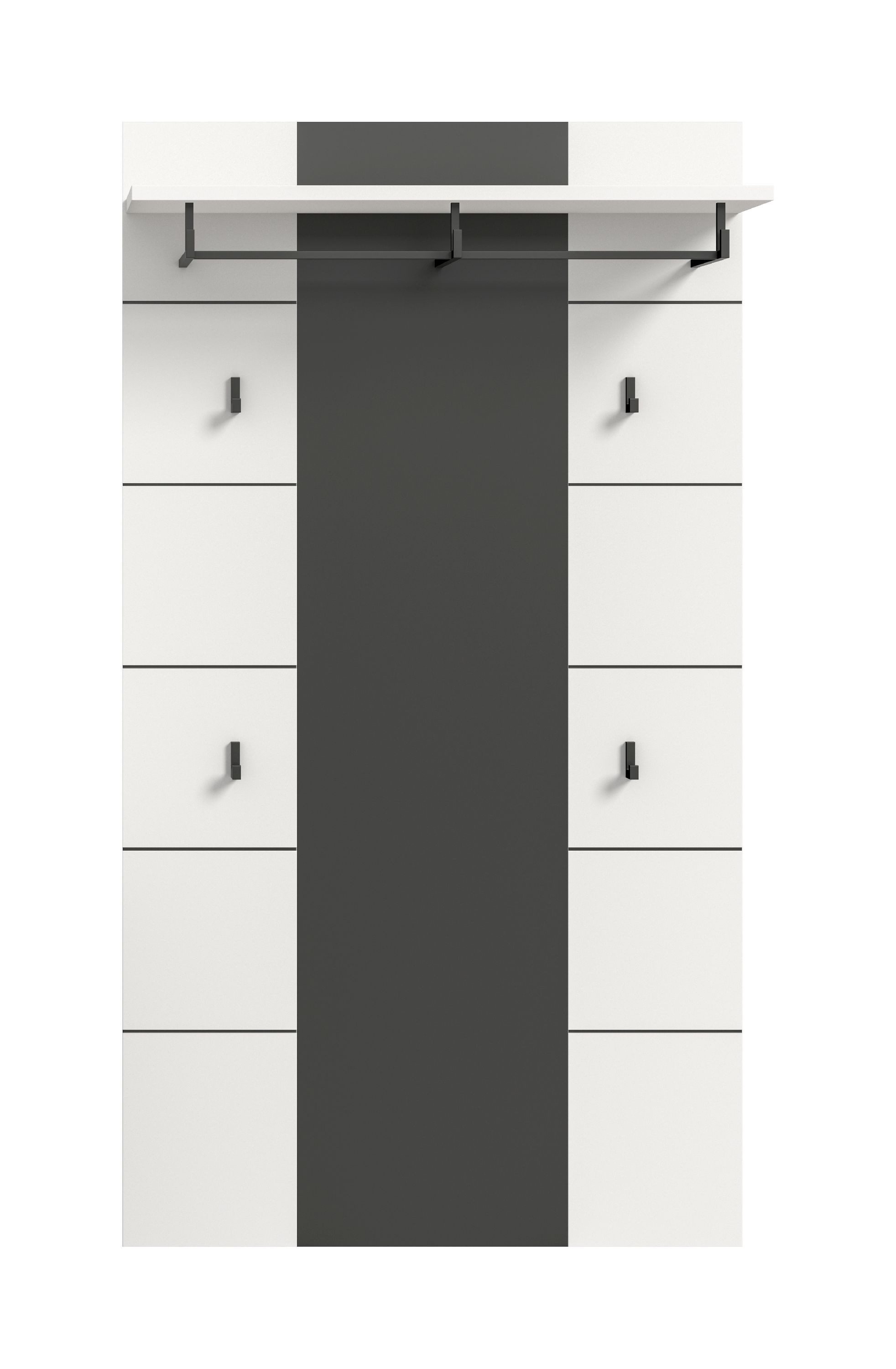 xonox.home Garderobenpaneel, Basalt grau Nachbildung Melamin beschichtet modern 80x141x29 cm