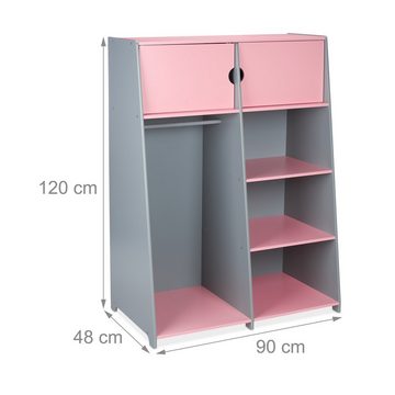 relaxdays Kinderkleiderschrank Kindergarderobe mit Fächern