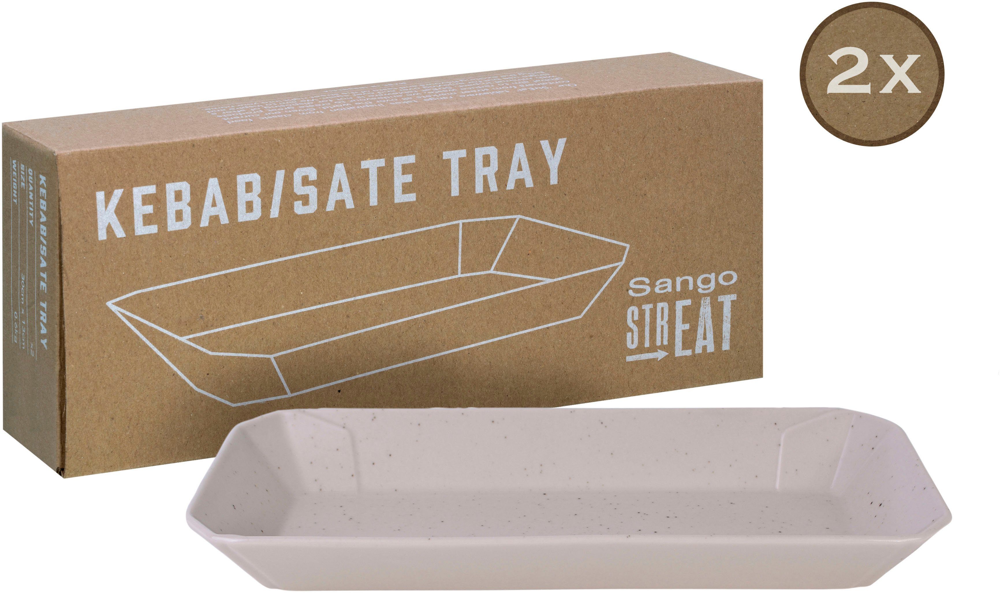 CreaTable Servierschale Kebab, Steinzeug, (Set, 2-tlg), Snackschale, Topaktueller „Street Food“ Trend