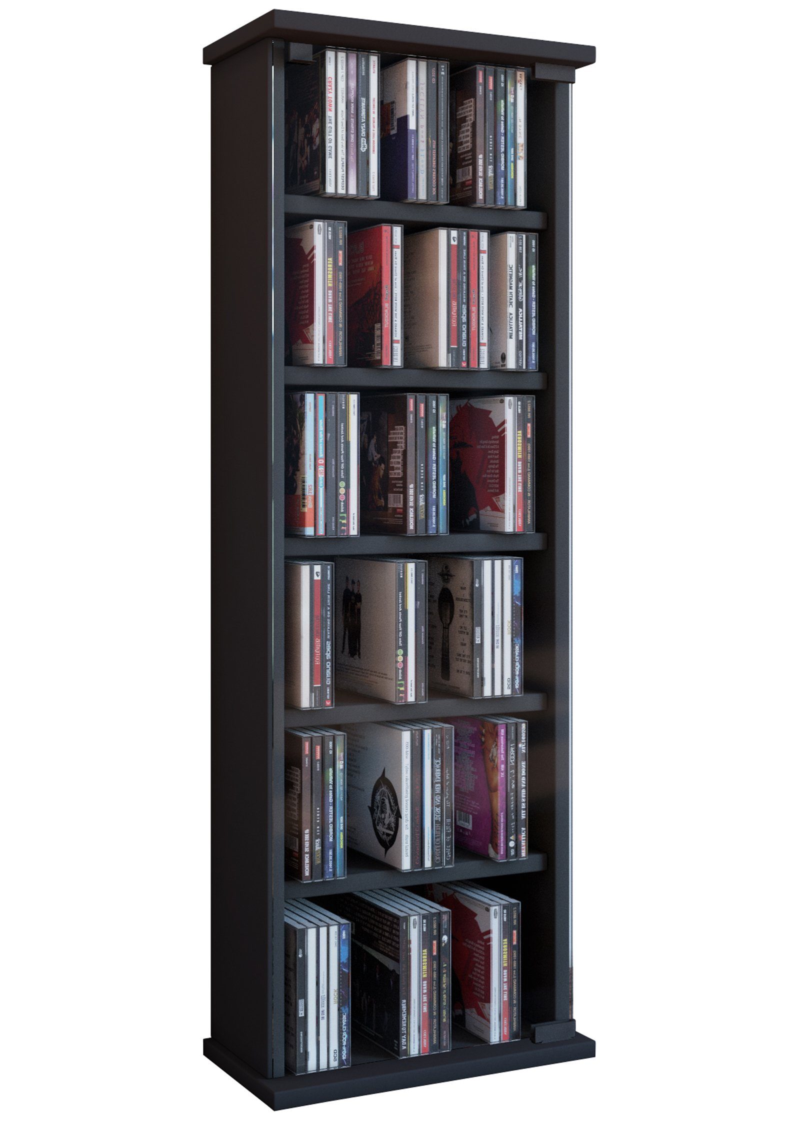 VCM CD-Regal Holz CD DVD Stand Regal Schrank Vetro Glastür günstig online kaufen