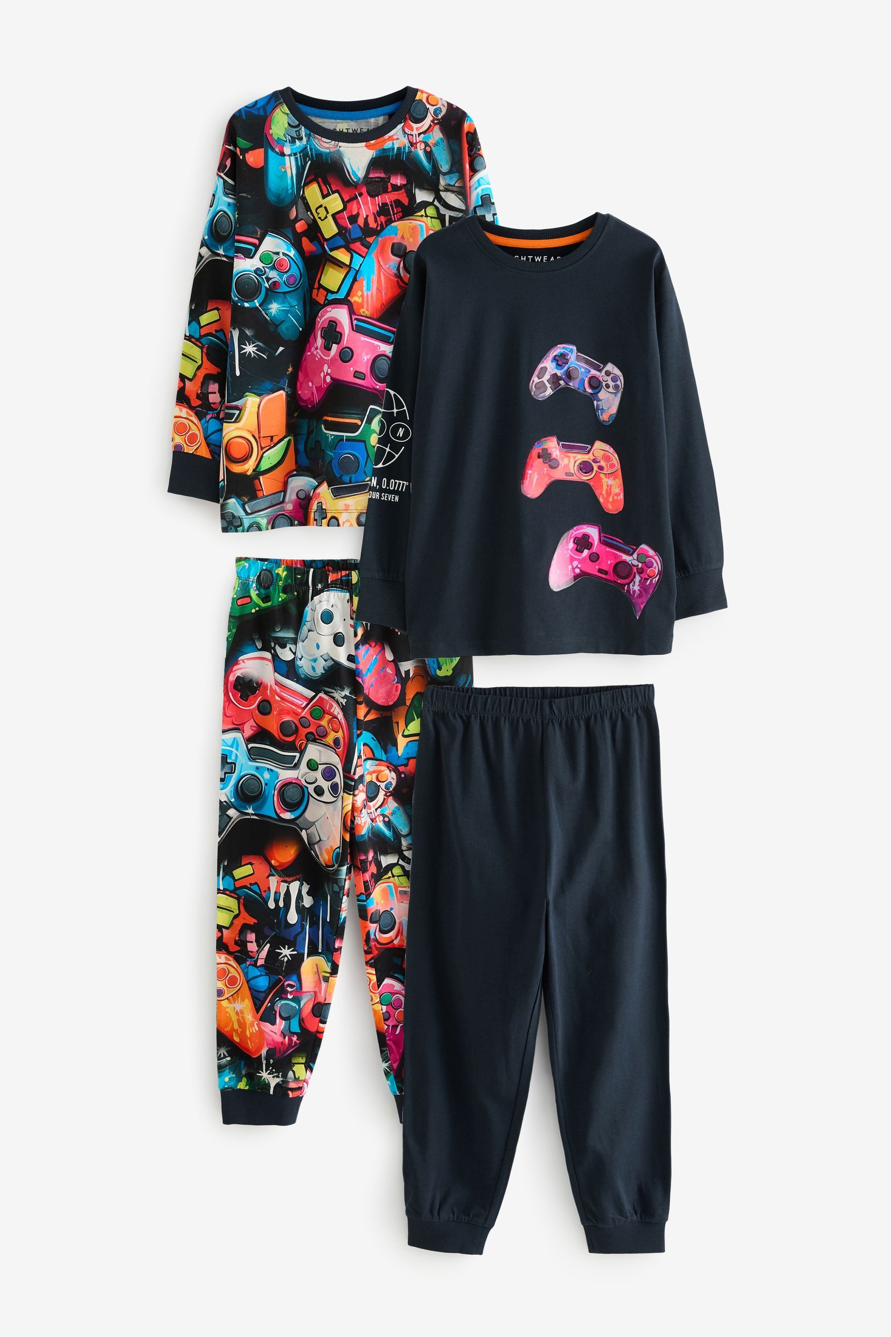 Pyjama 2er-Pack Schlafanzüge mit langen Ärmeln
