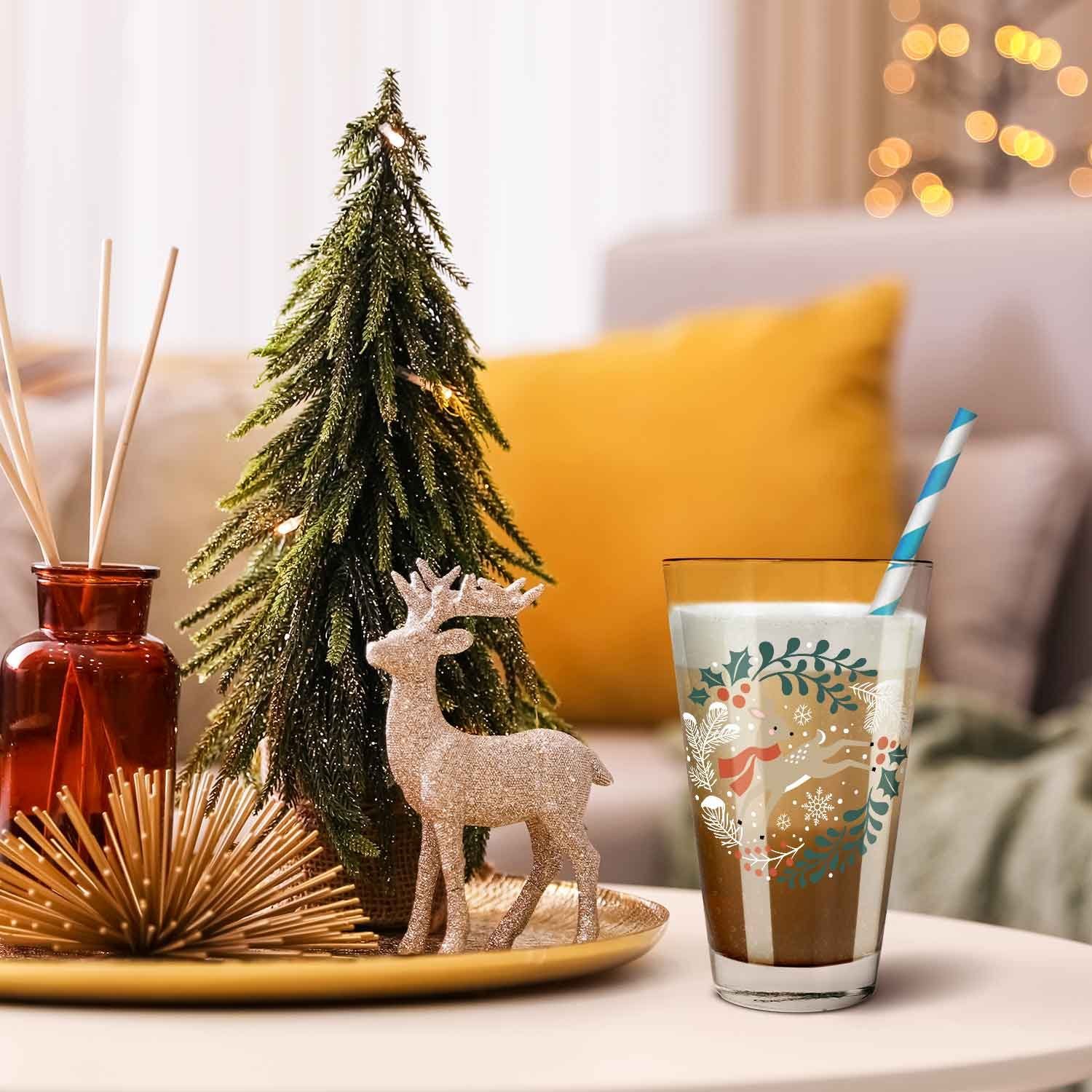 Mädchen, Wichteln GRAVURZEILE Winterreh Kinder Weihnachtsdeko Geschenk UV zum und für Glas - Weihnachtszeit Druck mit Weihnachtsmotiv, und Geschenke Jungen als - - für Zur