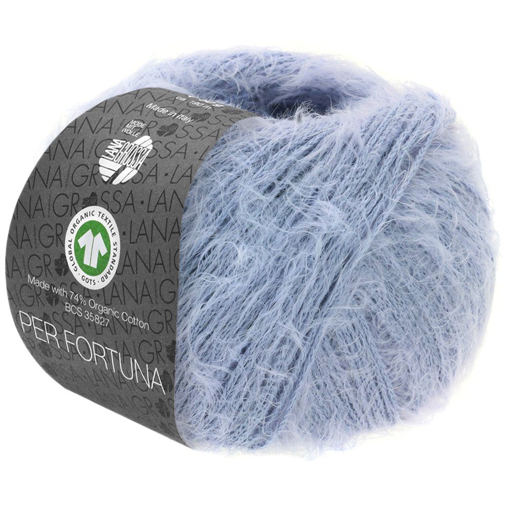 LANA GROSSA PER FORTUNA GOTS* Häkelwolle, 190 m (50 Gramm), Flauschiges Kettengarn, Bio-Baumwolle, GOTS Zertifikat