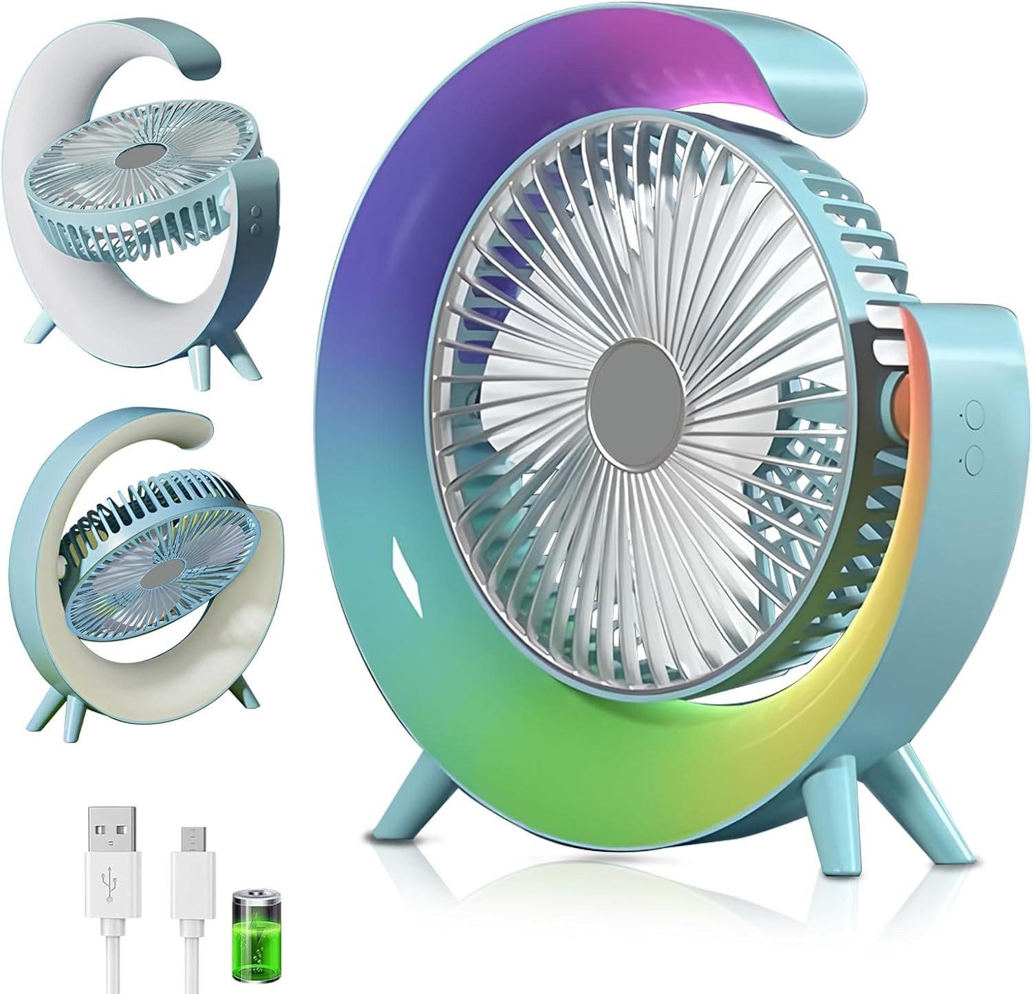 BlingBin Akku-Standventilator USB Ventilator 1800mAh Akku günstig online kaufen