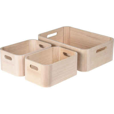 HTI-Living Aufbewahrungsbox Holzboxen 3er-Set (Set, 3 St., 3 Boxen in verschiedenen Größen), Aufbewahrungsbox Ordnungsbox