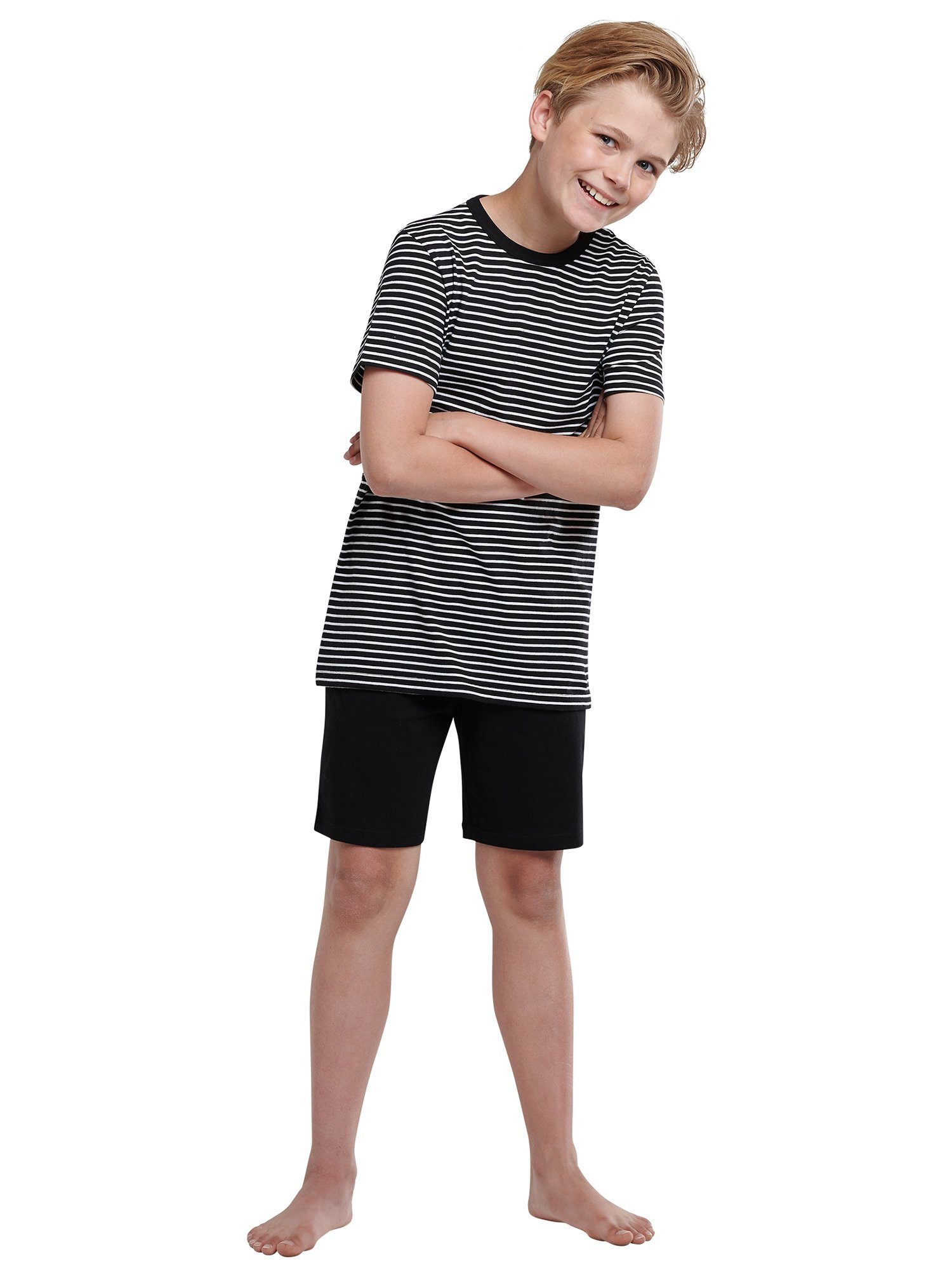 Schiesser (1 Kids Basic tlg) schwarz Pyjama