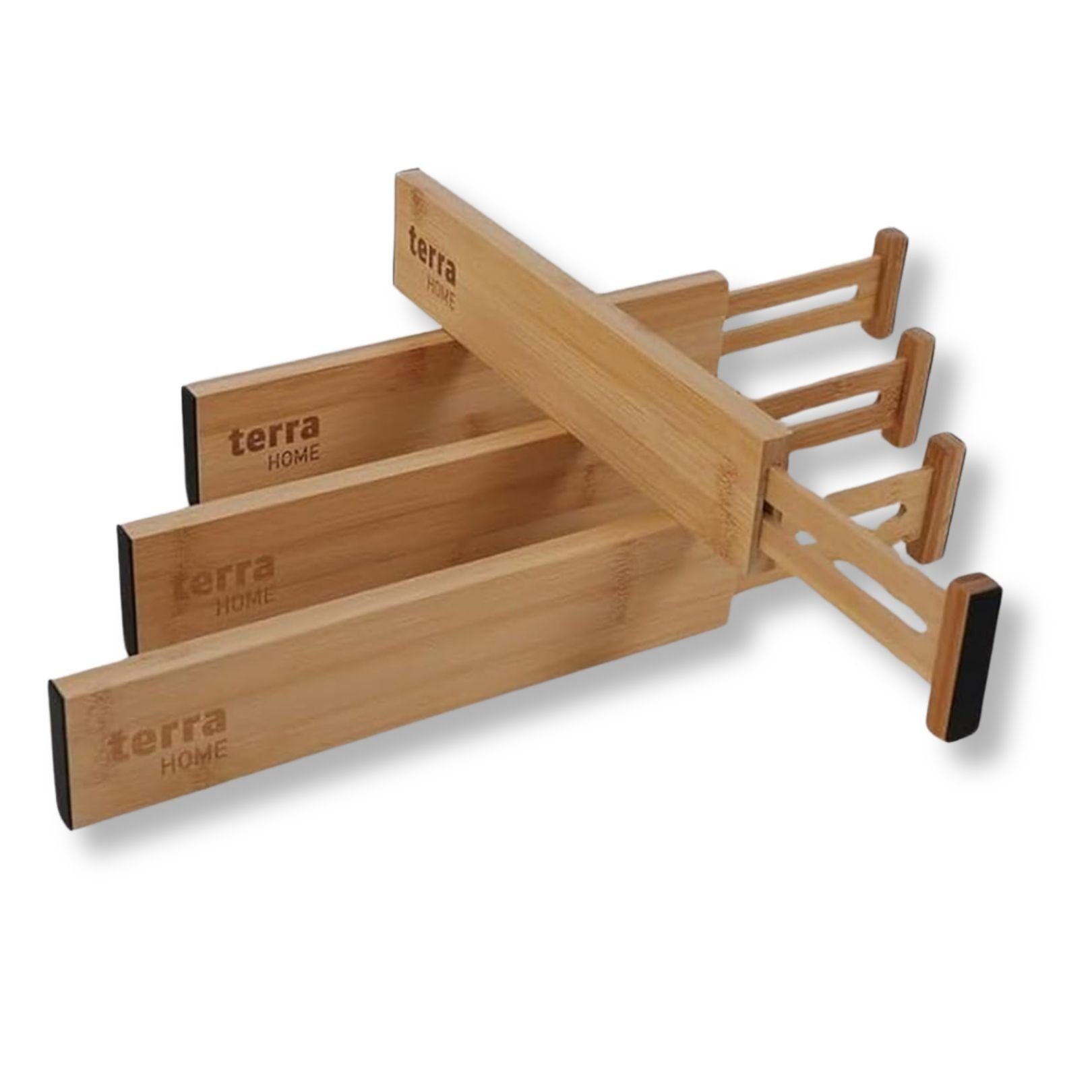 Besteckeinsatz Schubladentrenner Ordnungssystem Bambus 4er Pack günstig online kaufen