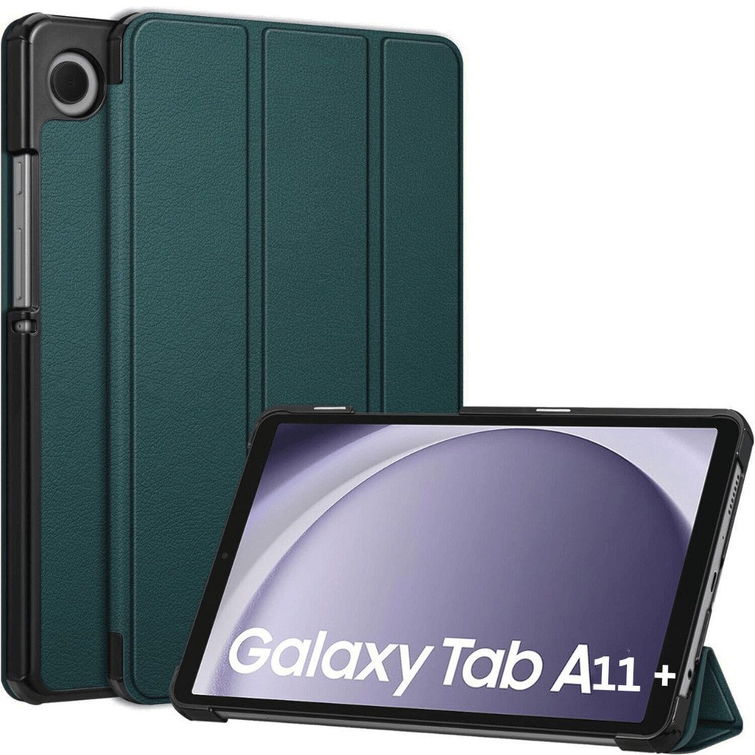 SmartUP Tablet-Hülle für Samsung Galaxy Tab A11 Plus 9H Schutzglas Panzerfolie Klapphülle 11 Zoll, integrierte Standfunktion, integrierter Magnetverschluss
