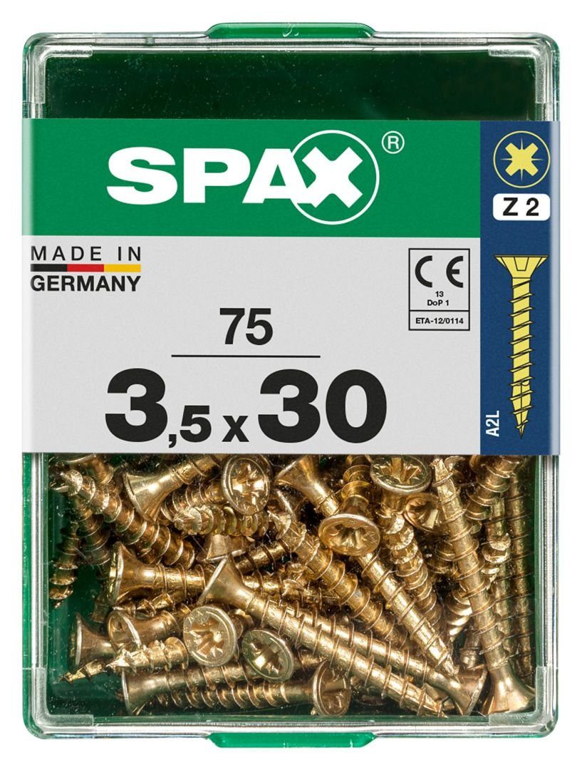 SPAX Holzbauschraube Spax Universalschrauben 3.5 x 30 mm PZ 2 - 75 Stk.