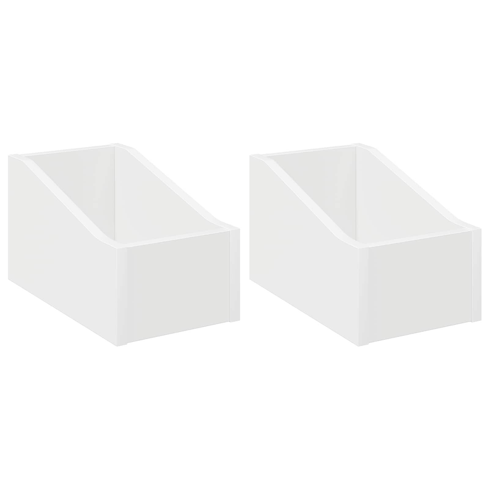 vidaXL Aufbewahrungsbox LP Plattenbox 2 stk. Weiß 18 x 32 x 18 cm Holzwerkstoff (2 St)