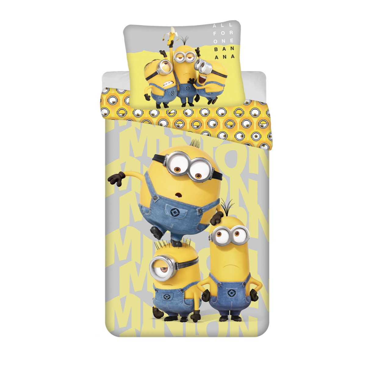 Minions Kinderbettwäsche Bettwäsche 2-teiliges Set (140x200 cm, 70x90 cm), Baumwolle, 2 teilig