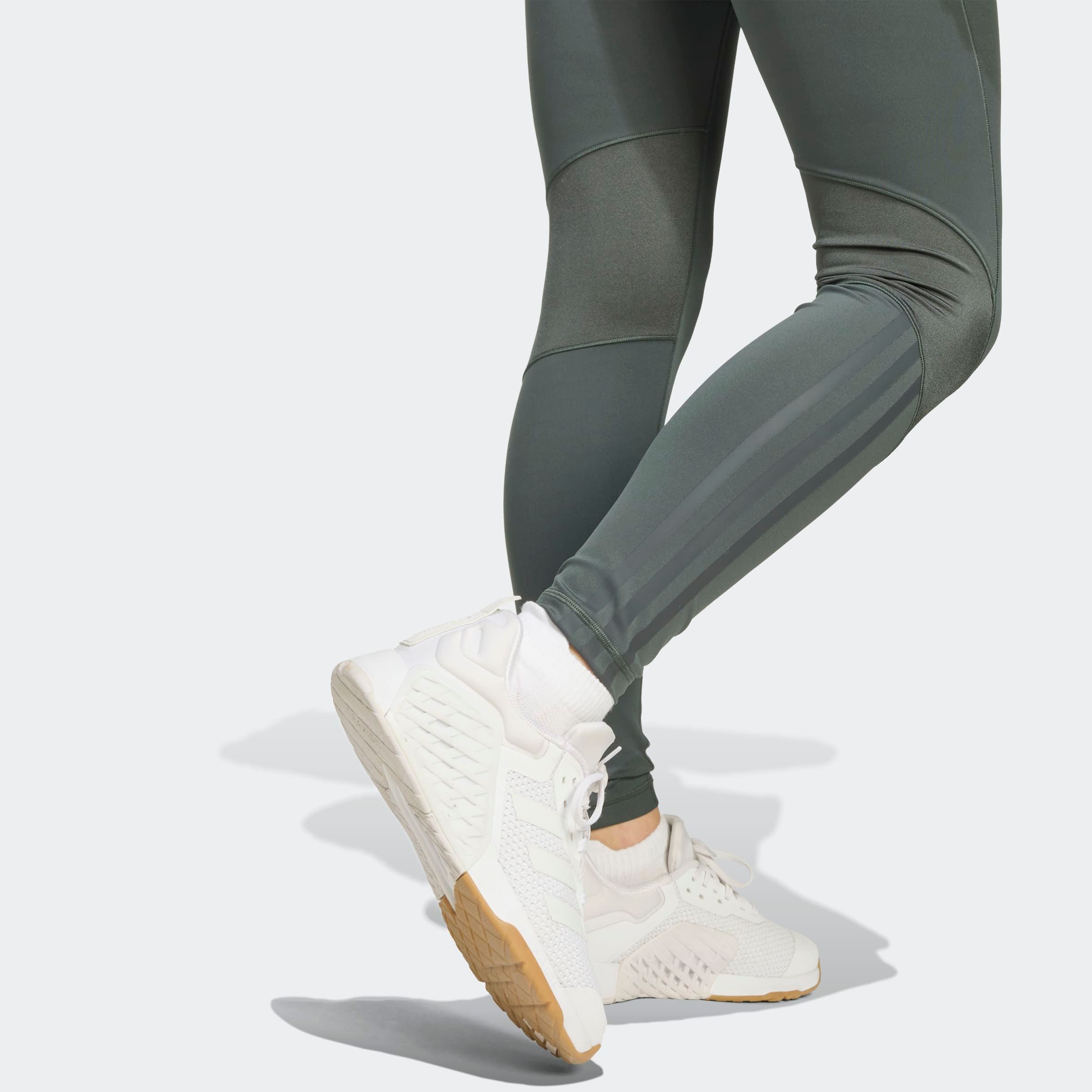 adidas Performance Trainingstights HYPERGLAM SHINE FULL-LENGTH LEGGINGS sportlicher Mix aus glänzendem und mattem Material, mit Jacquard-Bund