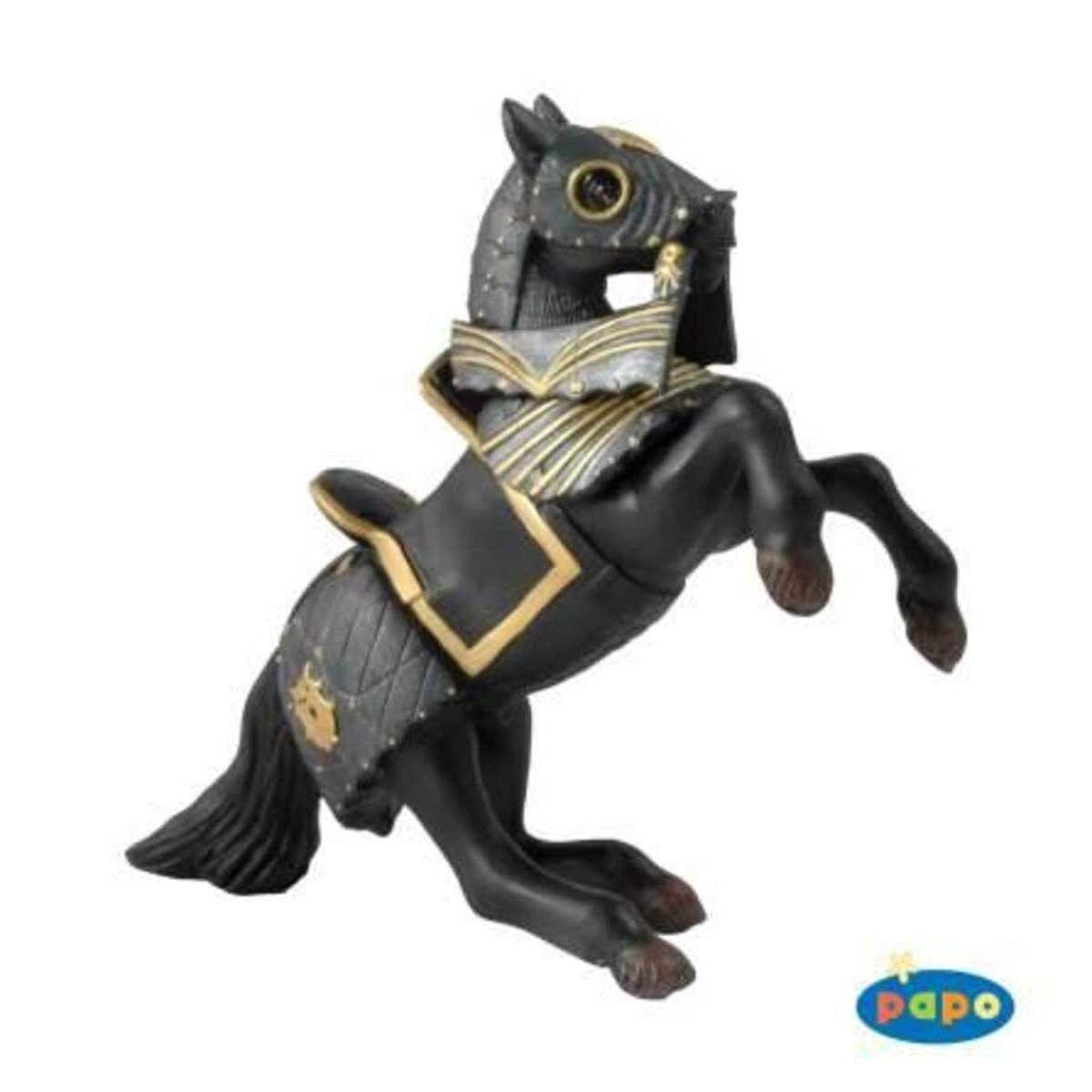 papo Fantasy-Figur Papo 39276 Schwarzes Pferd mit Rüstung