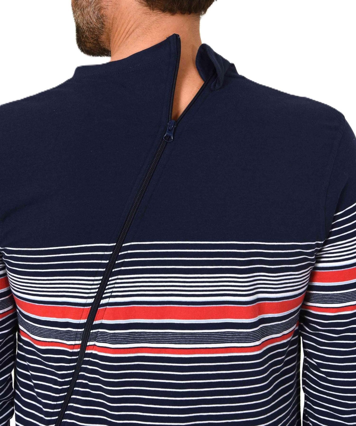 Normann Pyjama Herren Pflegeoverall langarm mit Reißverschluss am Rücken und Bein – Bild 3 von 5