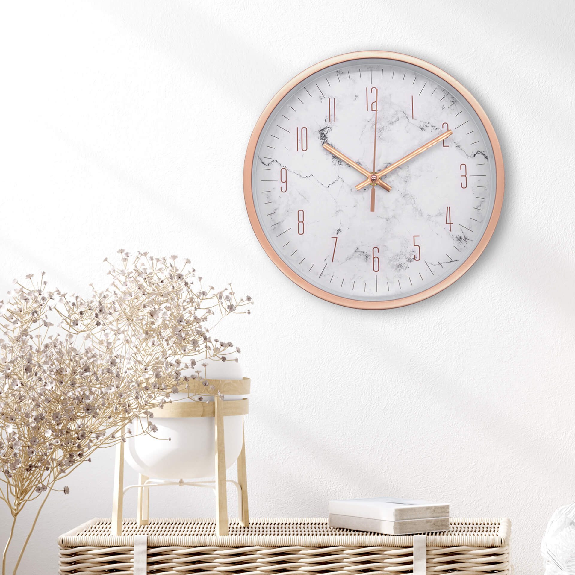 K&L Wall Art Wanduhr Kunststoff Roségold günstig online kaufen