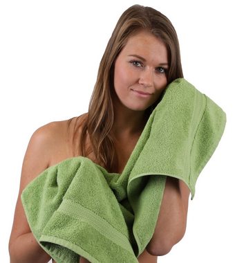 Betz Handtuch Set 10-TLG. Handtuch-Set Classic Farbe apfelgrün und anthrazitgrau, 100% Baumwolle
