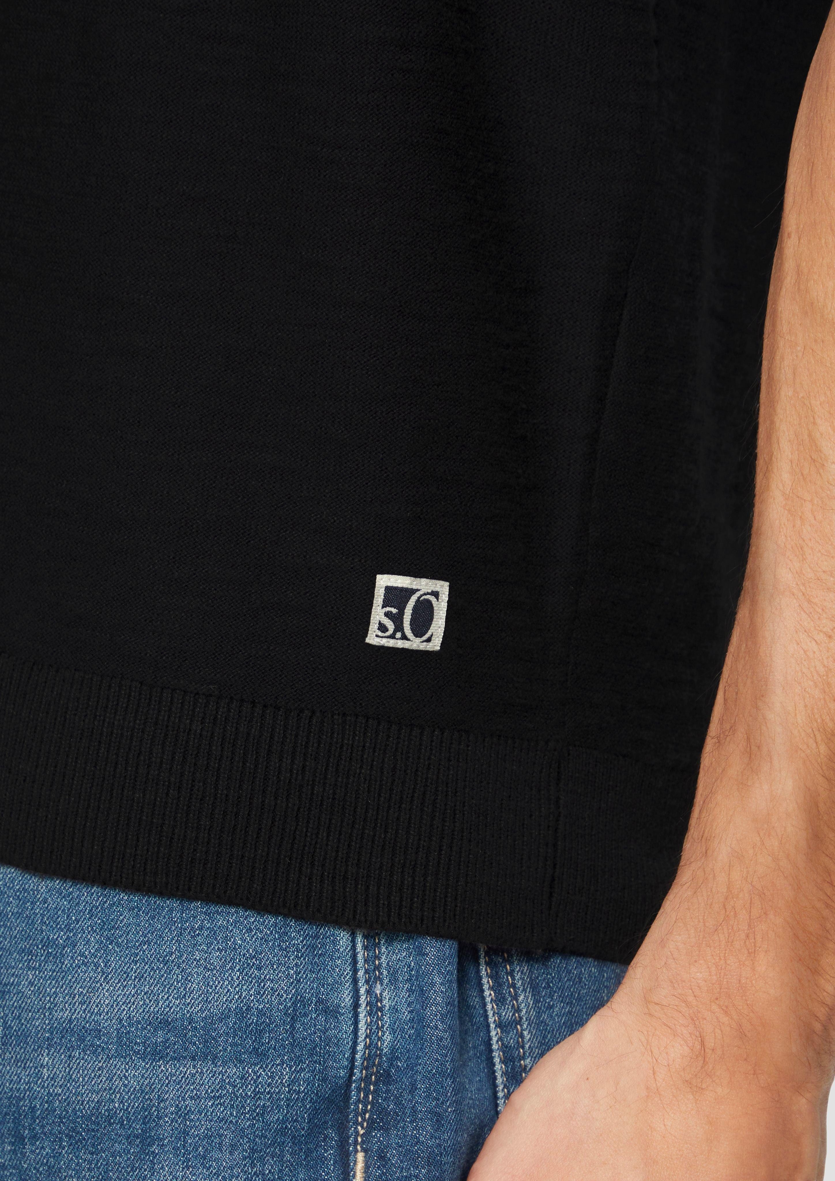 s.Oliver Strickpullover Gestricktes Poloshirt mit Flammgarnstruktur günstig online kaufen