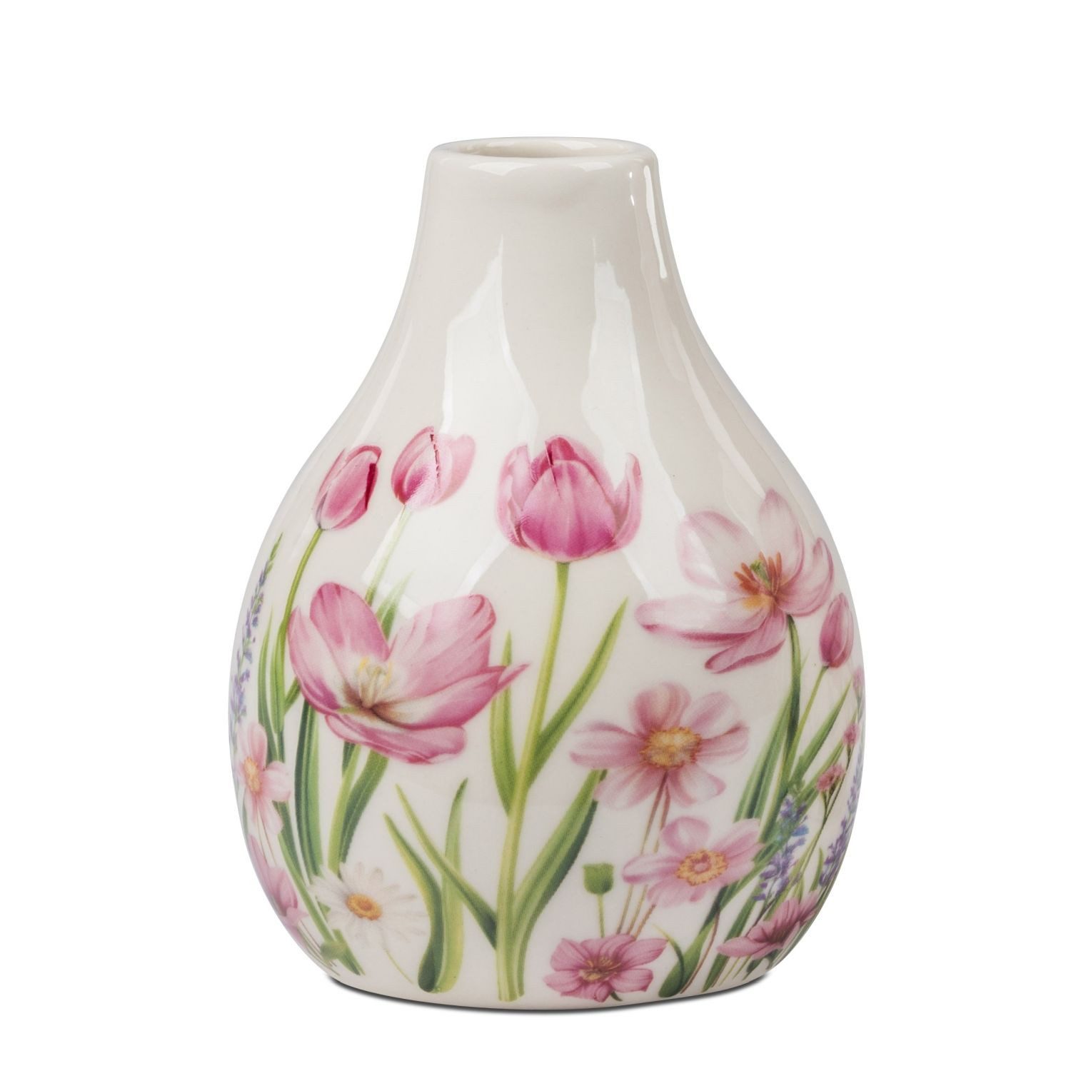 formano Dekovase Blumenzeit, Höhe: 12cm, Farbe: Weiß, Motiv: Blumen