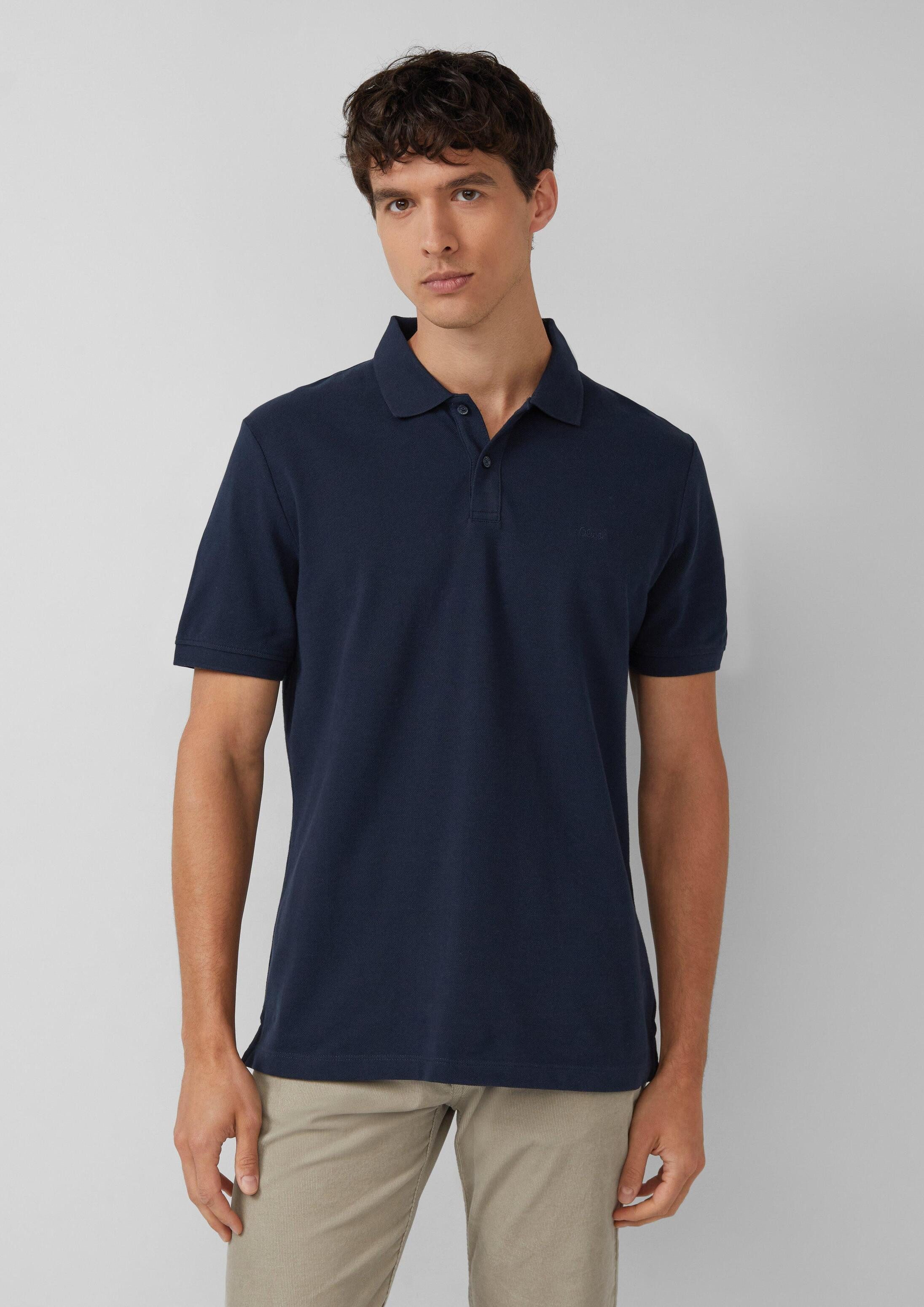 s.Oliver Kurzarmshirt Polo-Shirt Poloshirt aus Baumwollpiqué