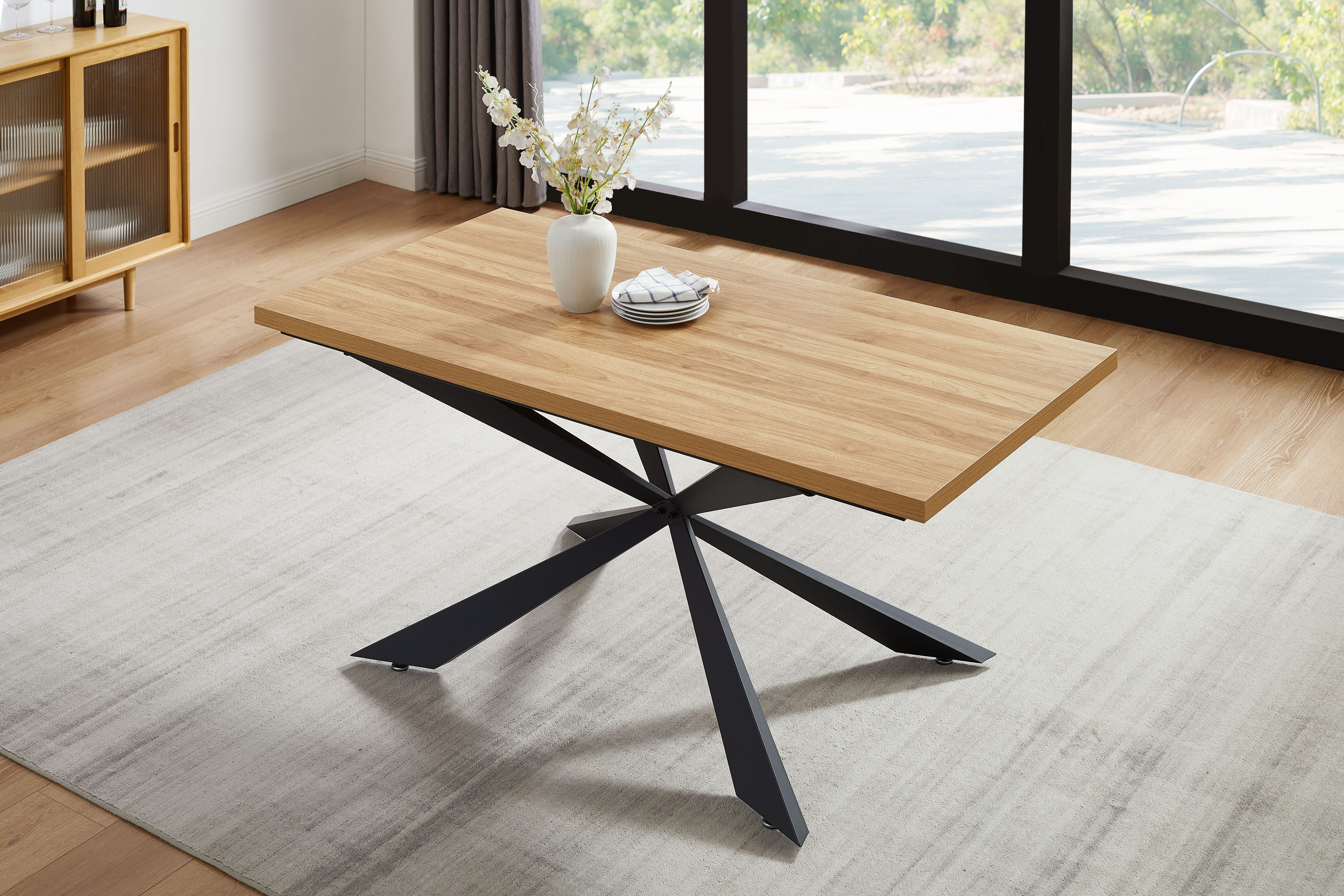 Home affaire Esstisch Cusey, Melaminbeschichtung mit naturgetreuer Holzmaserung, verschiedene Maße