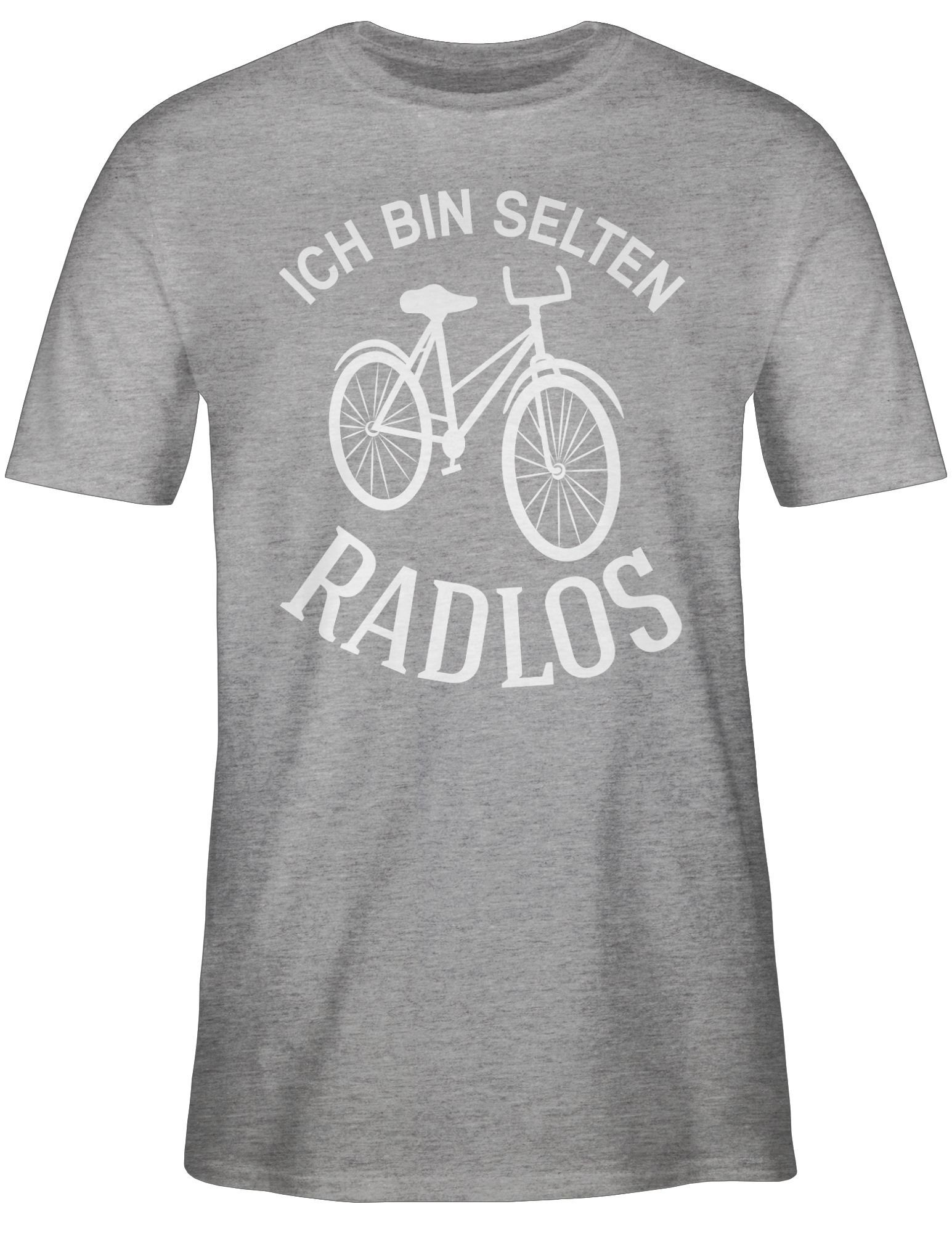 Shirtracer T-Shirt 03 meliert Sprüche Ich Radlos selten Grau bin Statement