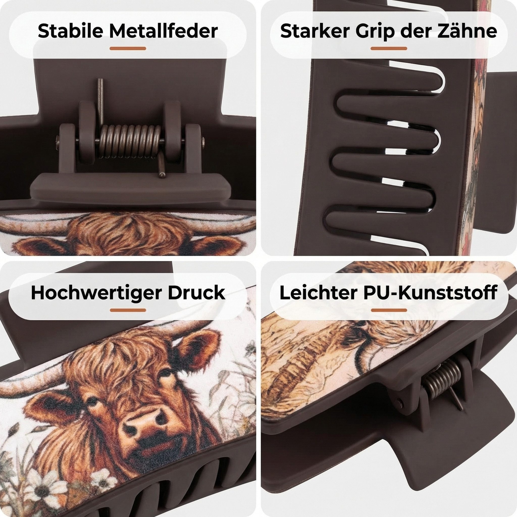 LK Trend & Style Haarspange mit Kuh-Motiv, für die perfekte Frisur, außergewöhnliche Design