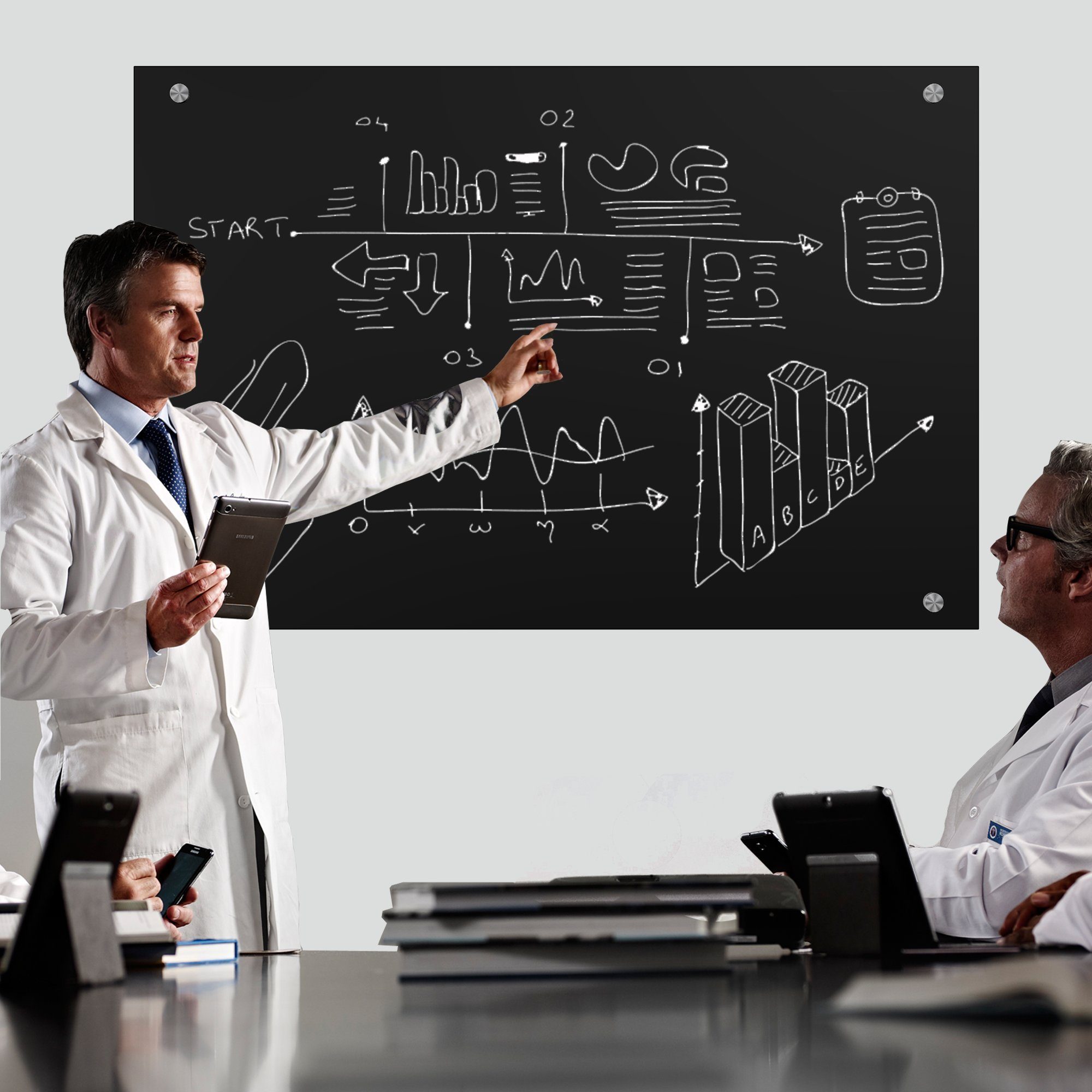 Mucola Memoboard Whiteboard Memoboard Glasboard Schwarz ESG Sicherheitsglas günstig online kaufen