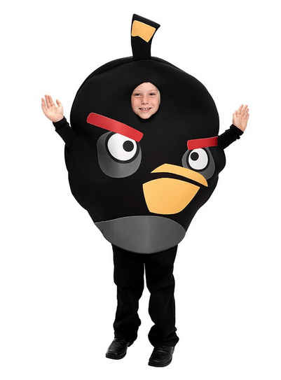 Metamorph Kostüm Angry Birds schwarz (Sonderposten), Original lizenziertes Angry Birds-Kinderkostüm aus dem Kultspiel