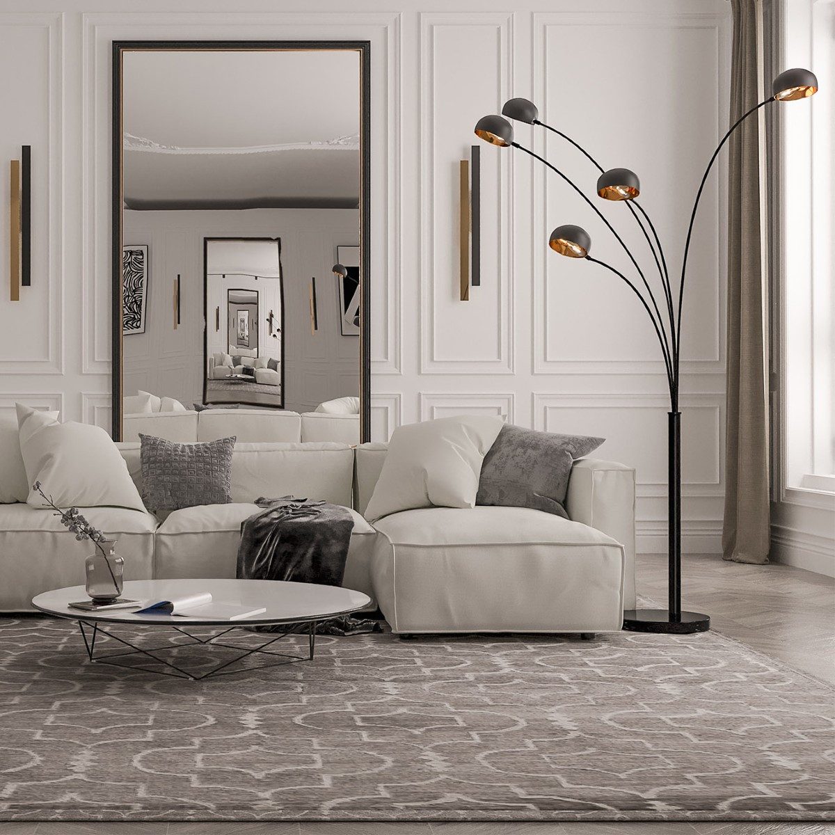 Liadomo Stehlampe Penta, ohne Leuchtmittel, Marmorfuß günstig online kaufen