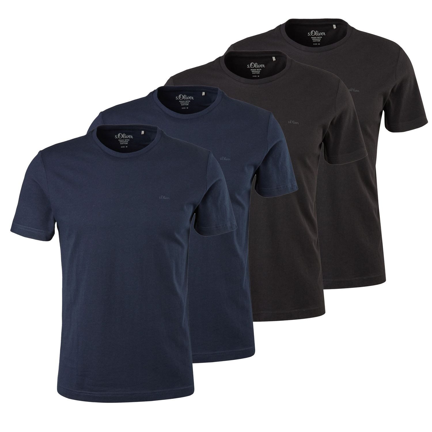 s.Oliver T-Shirt Casual (2-tlg) mit Logo, schlicht, unifarben, Basic, moder günstig online kaufen