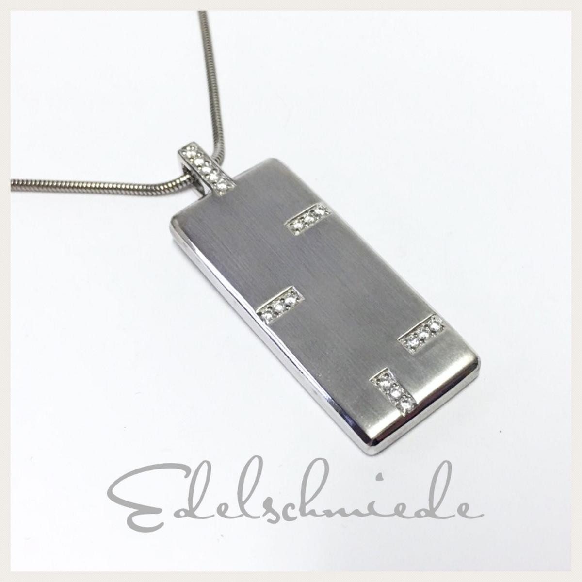 Kettenanhänger üppiger Kettenanhänger 925 Sterling Silber rhod Zirkonia inkl Kette