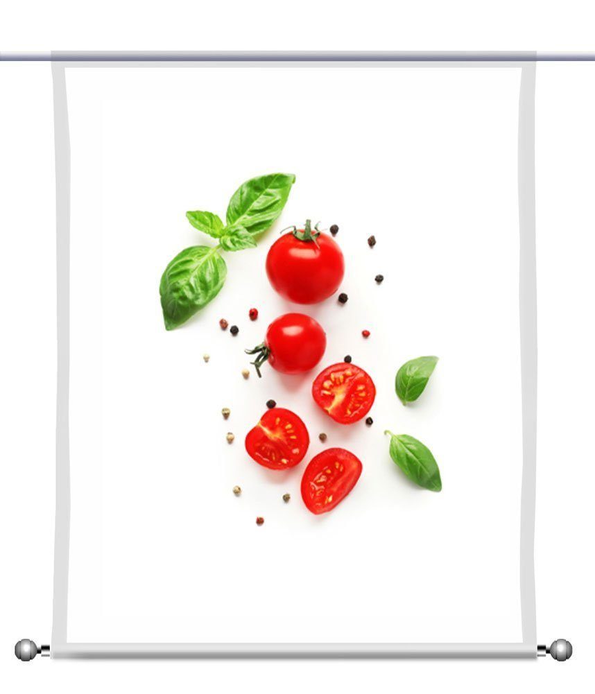 Scheibengardine Küchenfreuden Tomato - rechteckig mit Beschwerung, transparent, gardinen-for-life