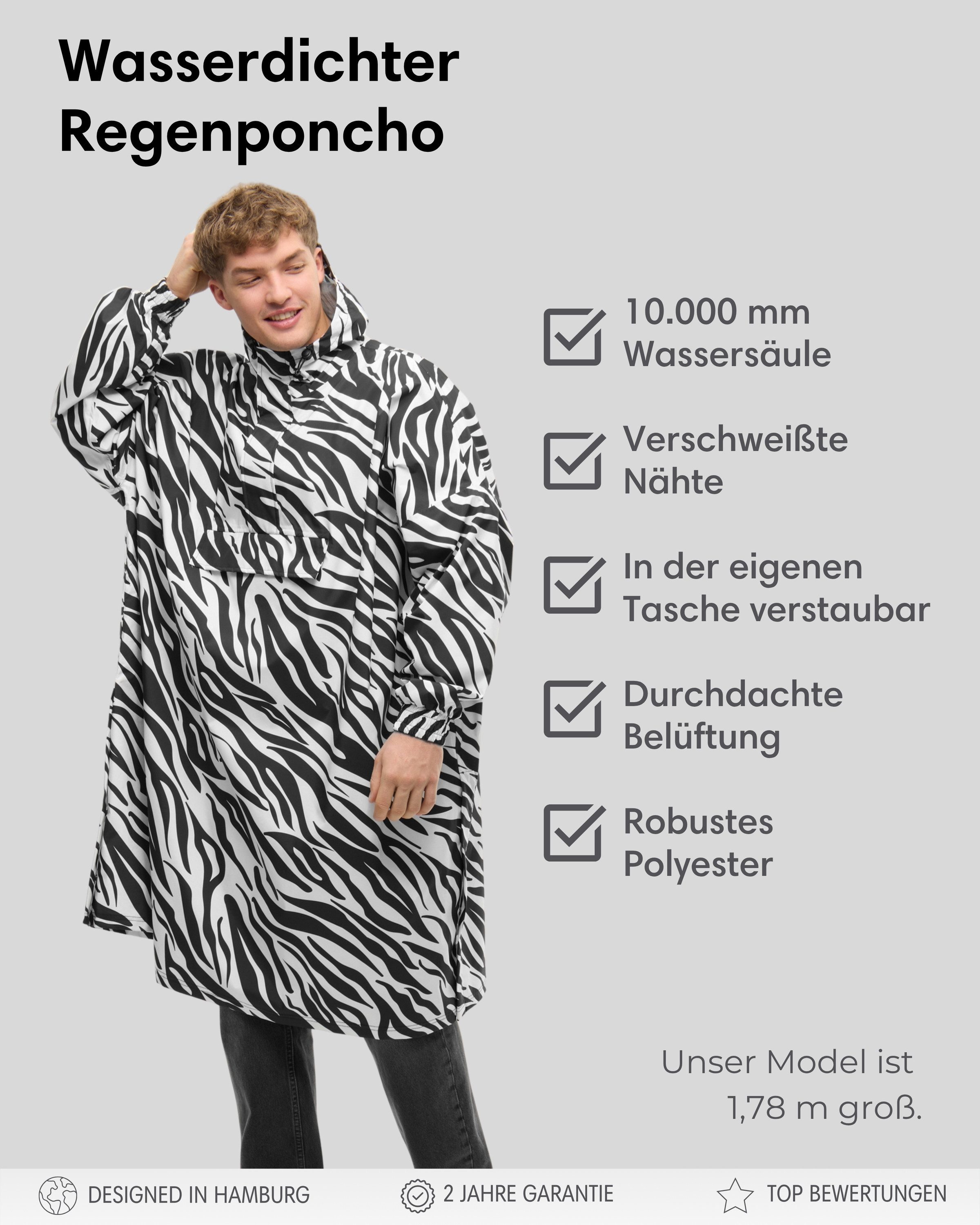 LARKSON Regenponcho Lykke Regenponcho, Wassersäule 10.000 mm (1-St) Wasserdichtes Regencape mit verschweißten Nähten – Bild 2 von 5