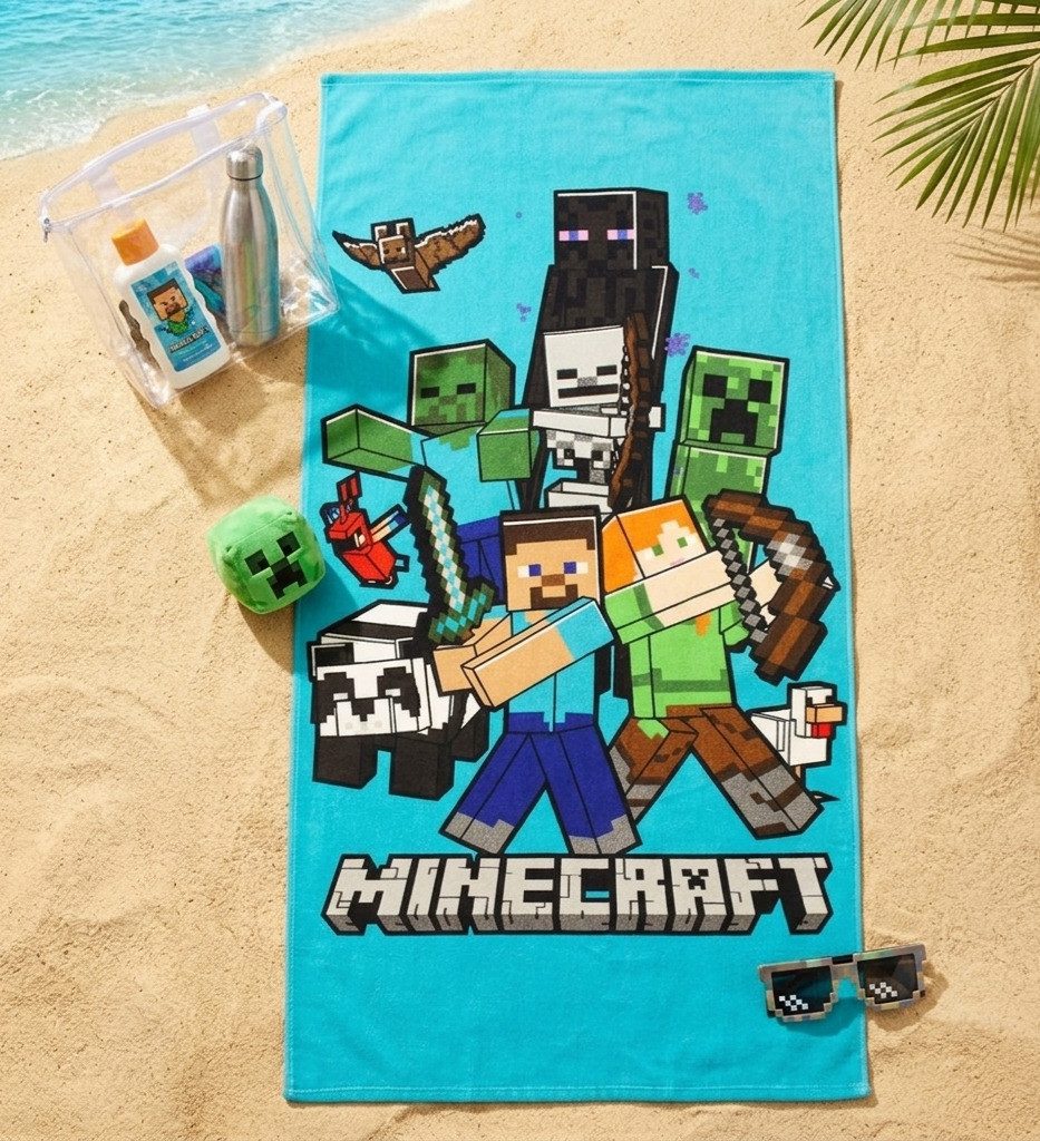 Minecraft Strandtuch MInecraft Gamer Steve Alex Creeper Mikrofaser Badetuch Strandtuch XL, (1-St)