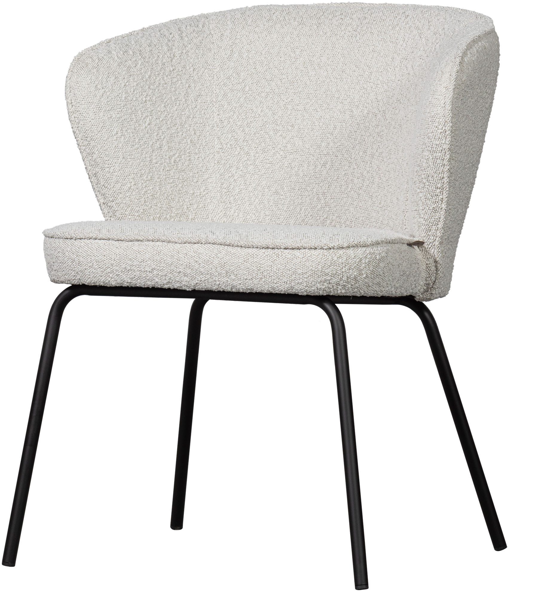 WOOOD Esszimmerstuhl Admit Bezug mit Metallgestell und runde Formen H 78 x B 60 x T 58 cm (Set, 2 St), (Set, 2 St) Bouclé, Tragkraft 150 kg, schwarzen Beinen, pfleigleicht