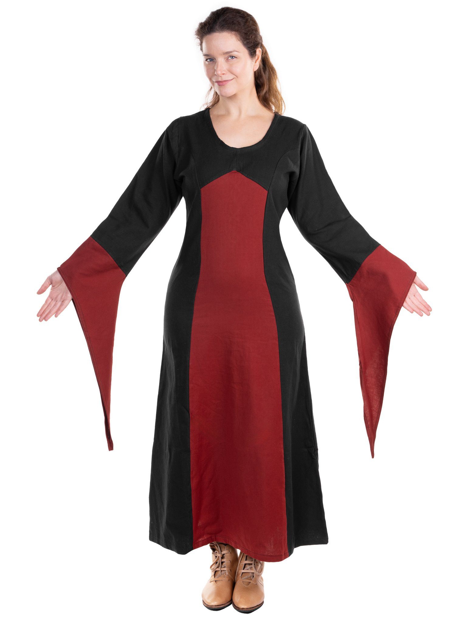 Metamorph Hexen-Kostüm Schlichtes Vampirkleid schwarz-rot, Hochwertige und authentische Mittelalterkleidung zu unschlagbar günst