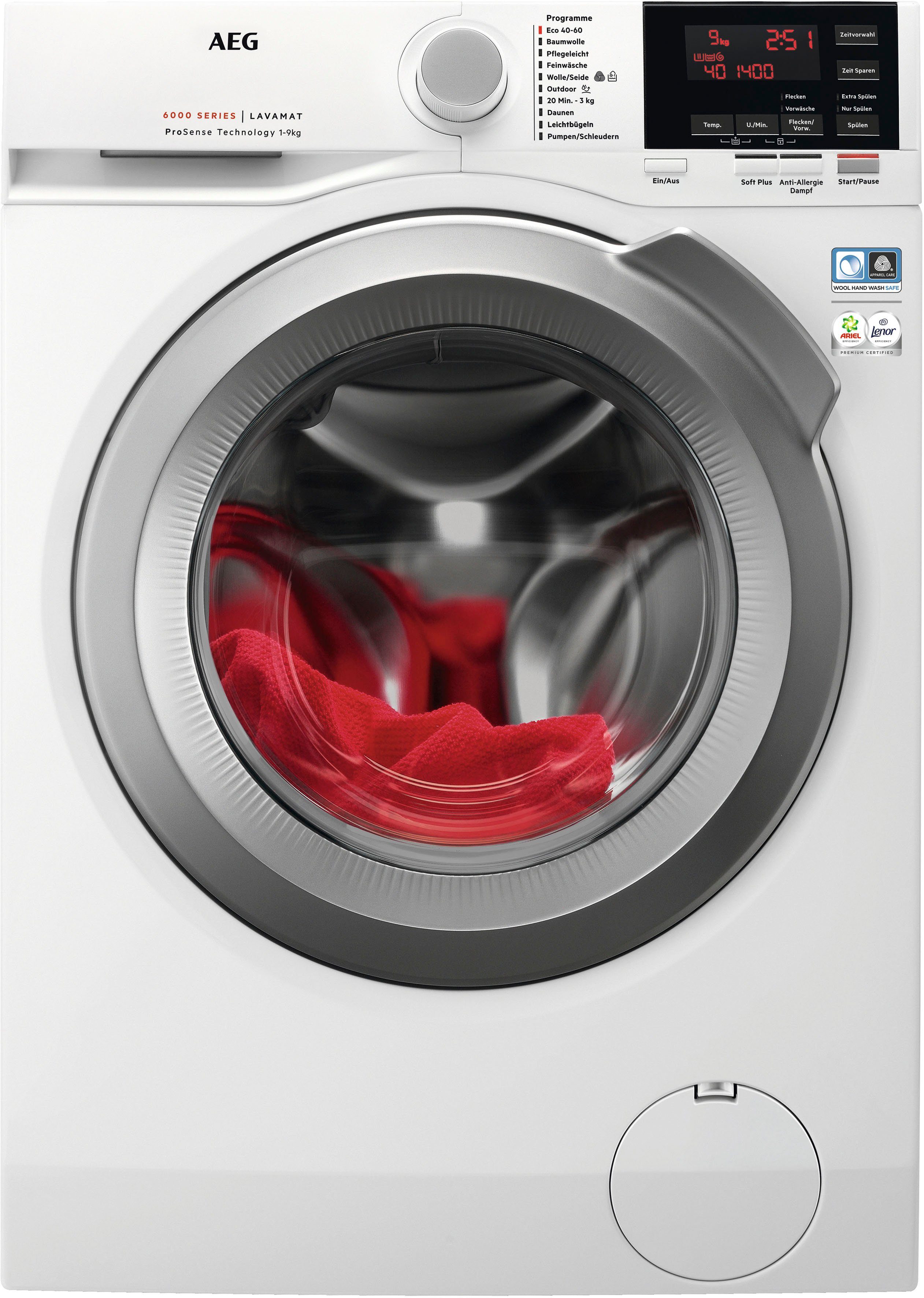 AEG Waschmaschine Serie 6000 L6FB49VFL, 9 kg, 1400 U/min, mit  Anti-Allergieprogramm online kaufen | OTTO