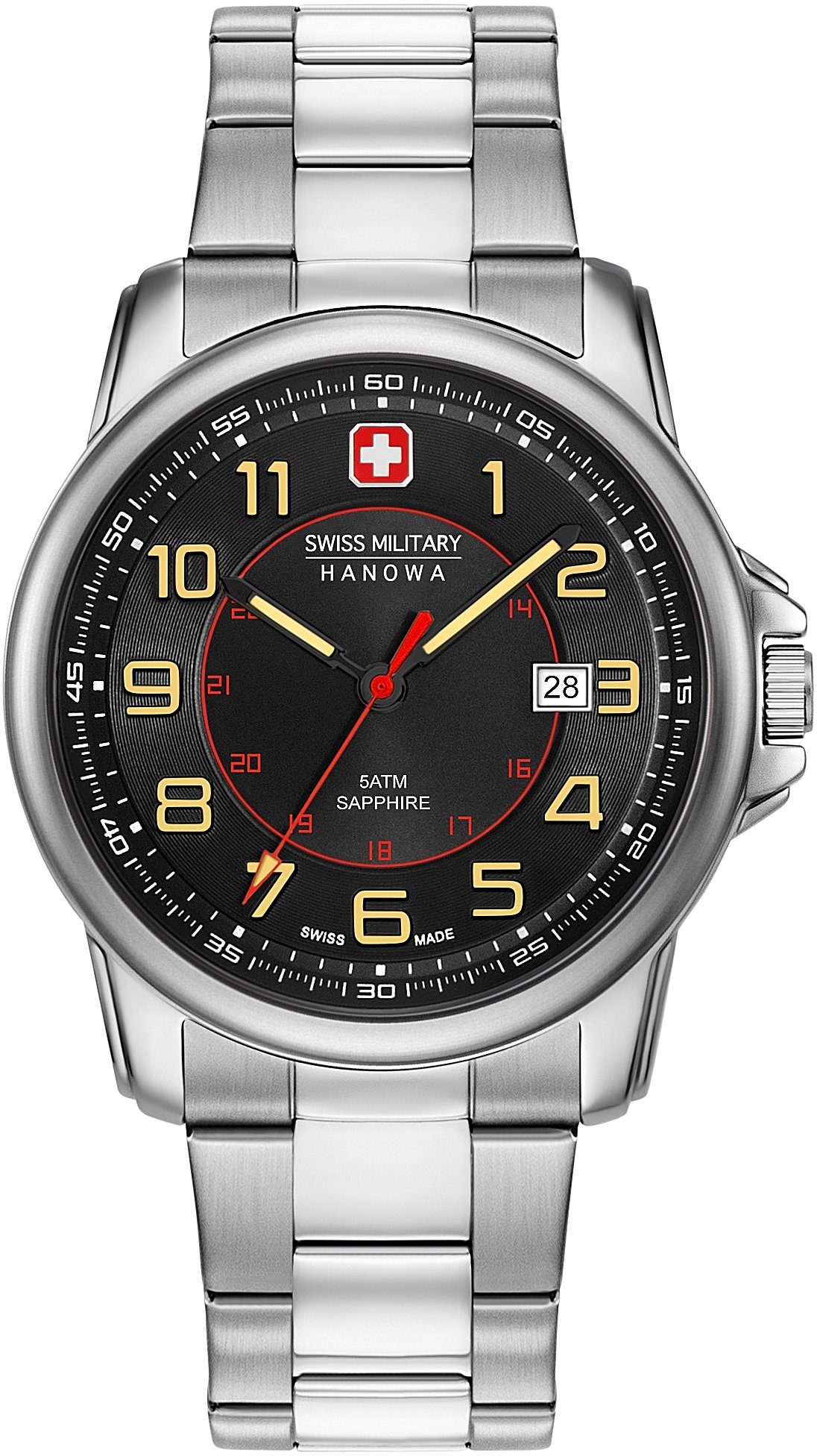 Edelstahl, aus Ø Gehäuse 43 Military mm SWISS Hanowa 06-5330.04.007, ca. Swiss Uhr GRENADIER, Schweizer
