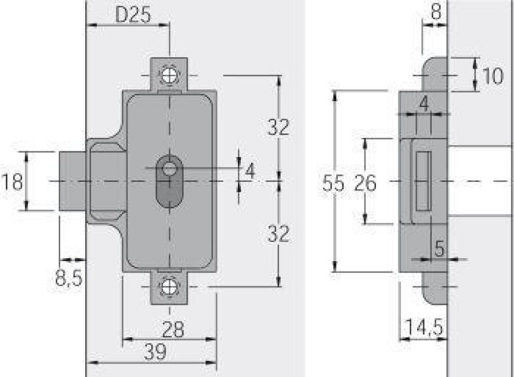 Thumbnail - Hettich Möbelbeschlag HETTICH Set-Drehstangenschl.Set D 25 rechts matt vern., 0