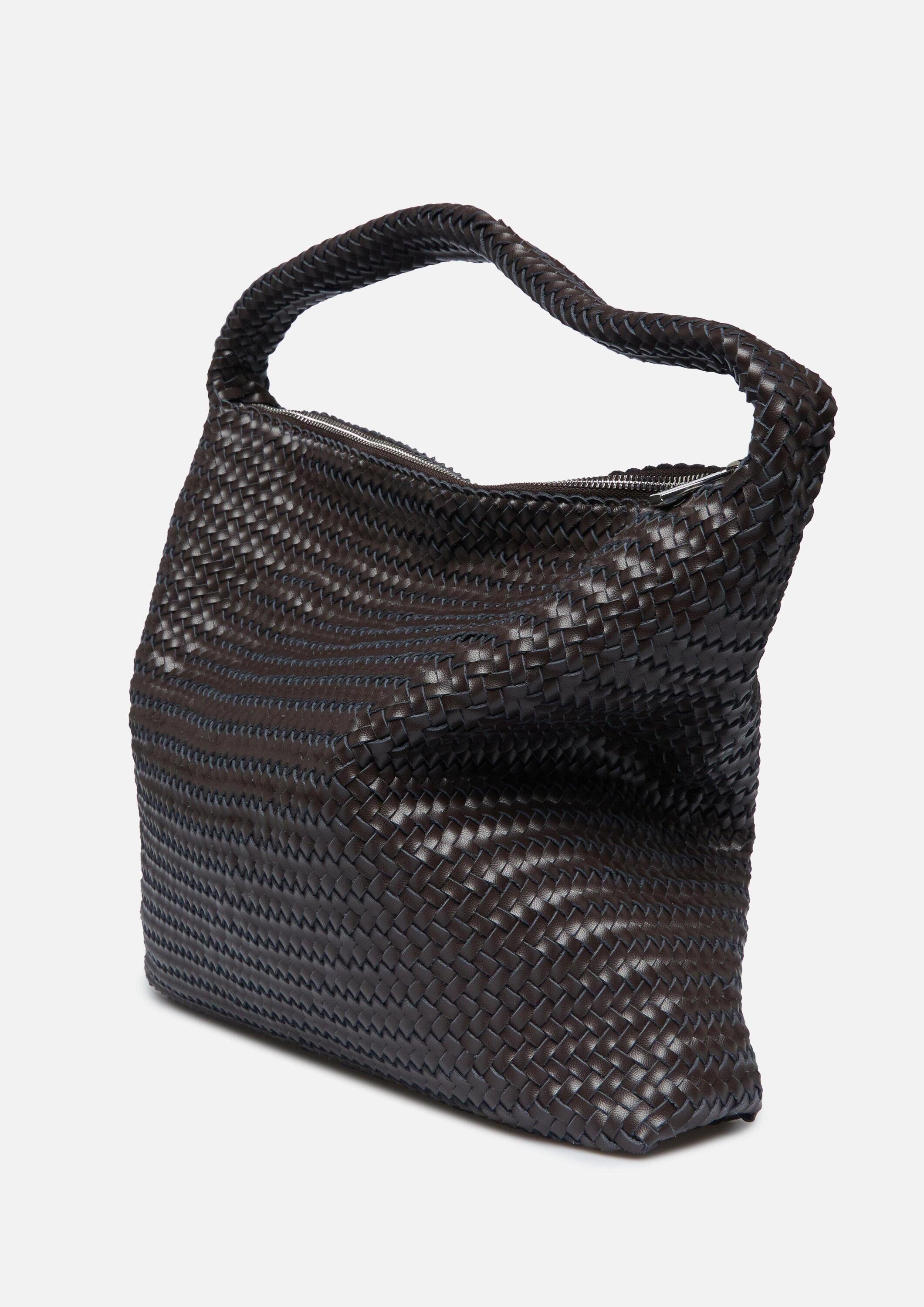 comma Schultertasche Tasche, Geflochtener Shopper mit Schulterriemen