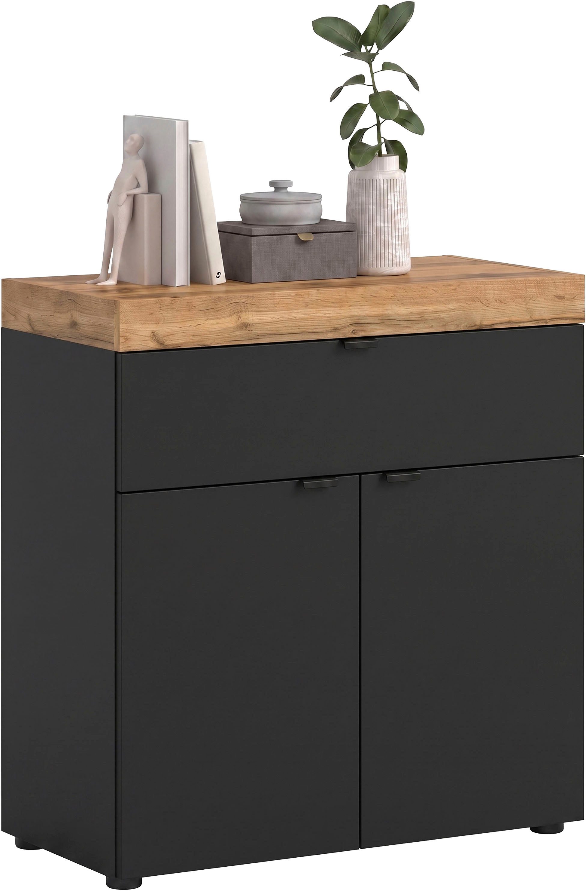 OTTO home Kommode MAMBO II, Breite 77cm, 2 Türen, 1 Einlegeboden, 1 Schubkasten (1 St., 2-farbige Ausführung, in verschiedenen modernen Trendfarben erhältlich), Kommode, Anrichte, Wohnzimmer, Schlafzimmer