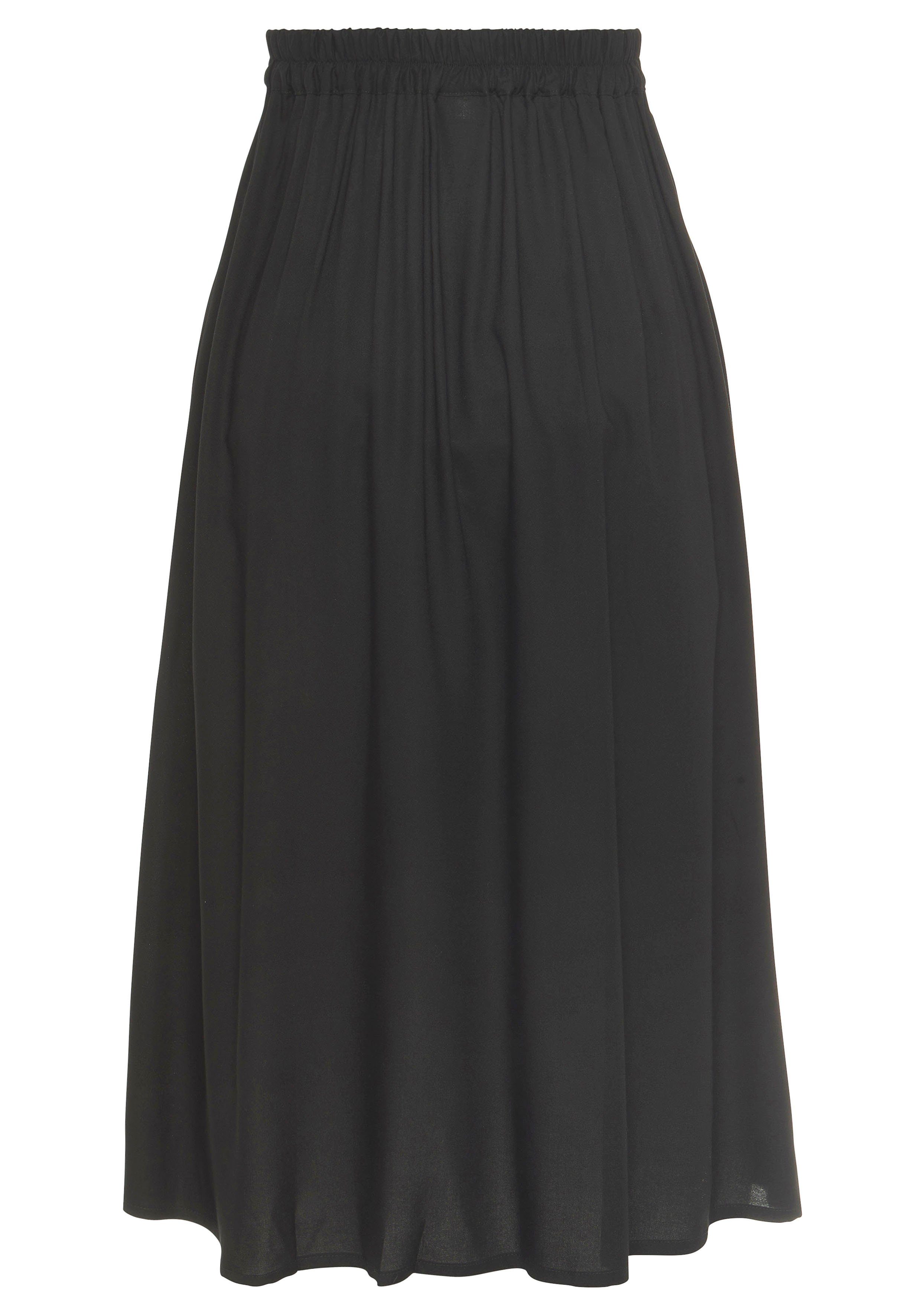 LASCANA Midirock mit Zierdetail am Bund, sommerlich