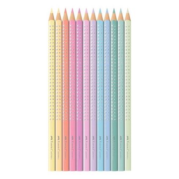 Faber-Castell Buntstift Sparkle Pastell, (12-tlg), Pastellfarben, im Metalletui und mit Glitzerapplikationen