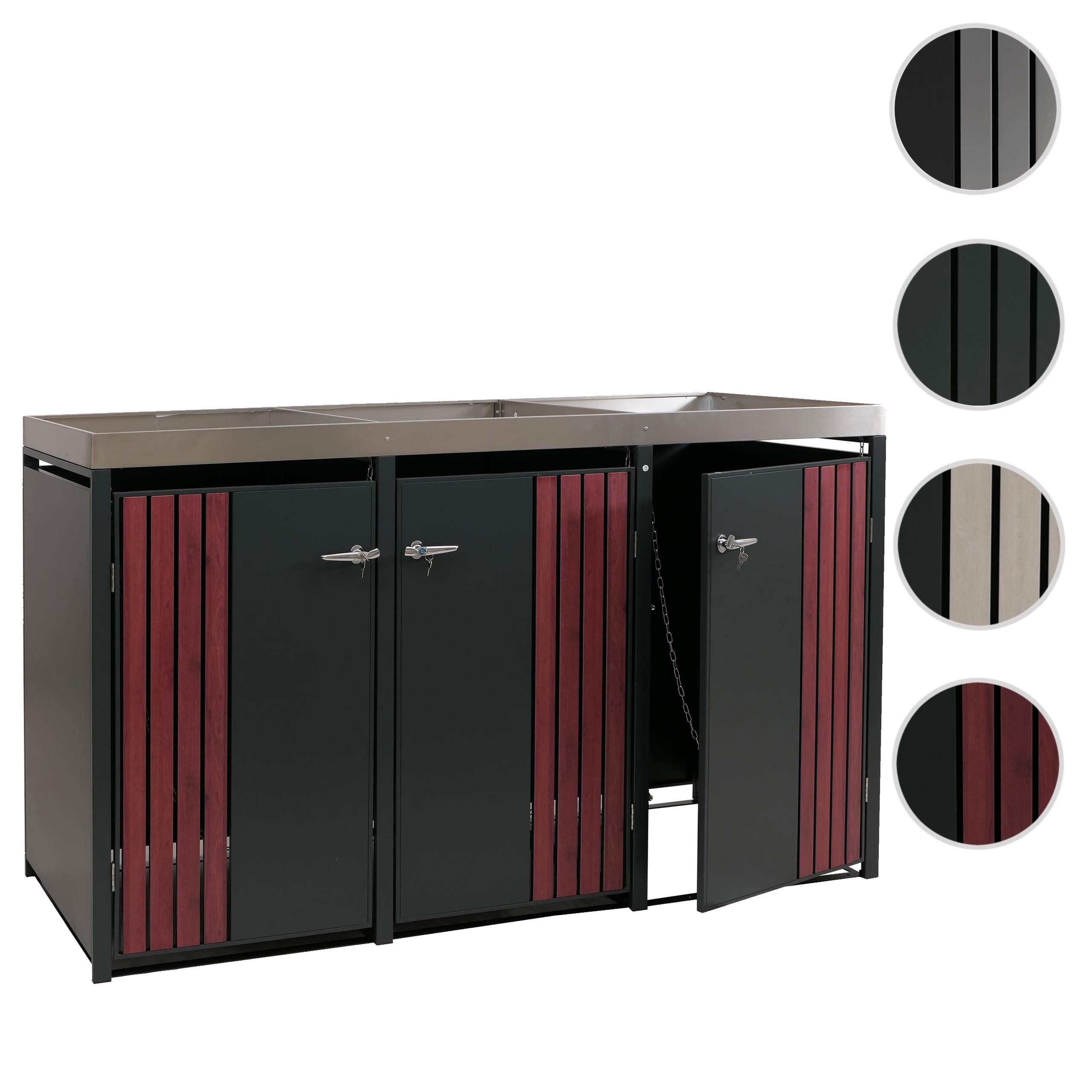MCW Mülltonnenbox MCW-O67-PK-3 (1 St), Luftzirkulation durch Belüftungsschlitze