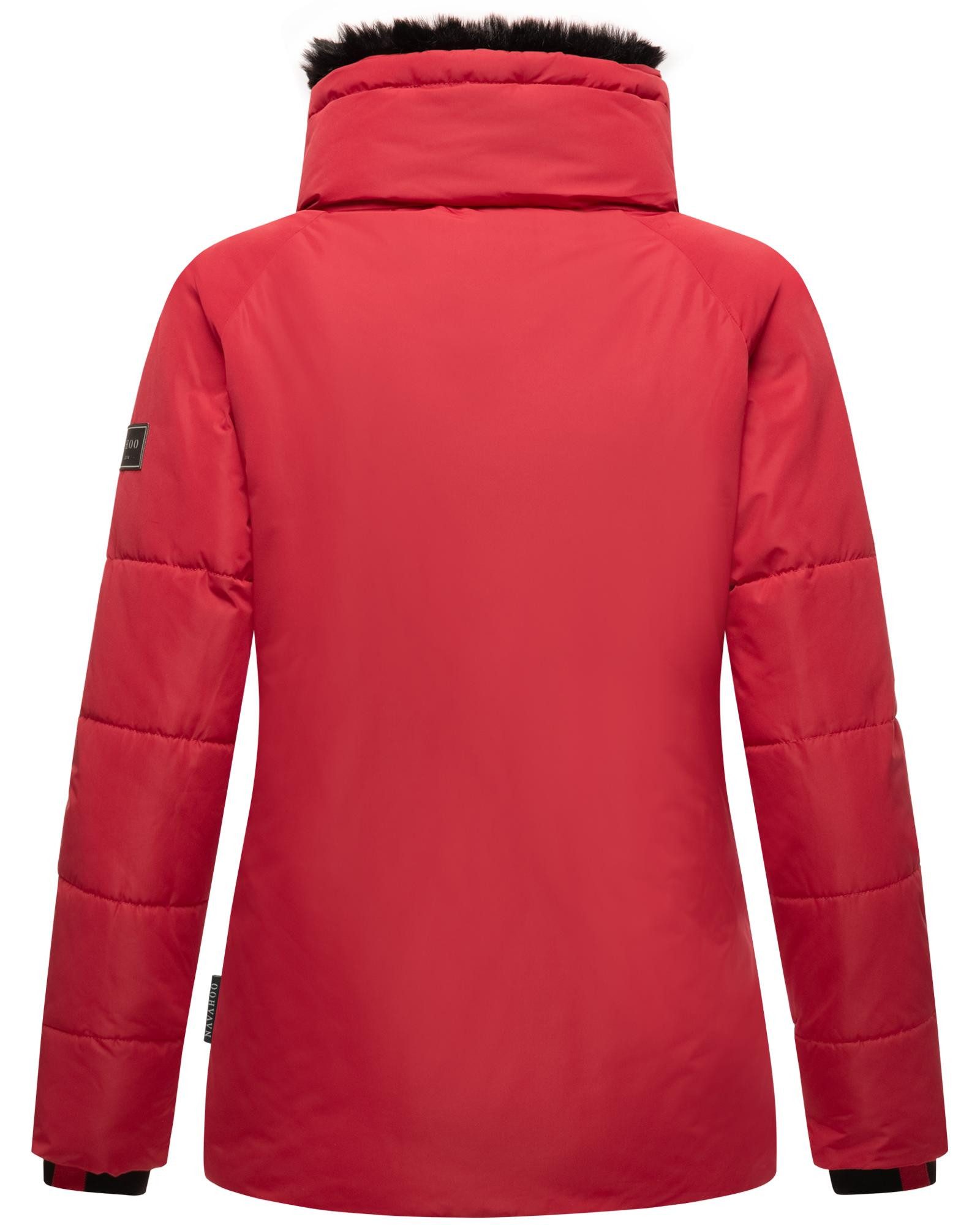 Navahoo Winterjacke Frostii XIV modische Damen Winter Steppjacke mit Kunstfellkragen