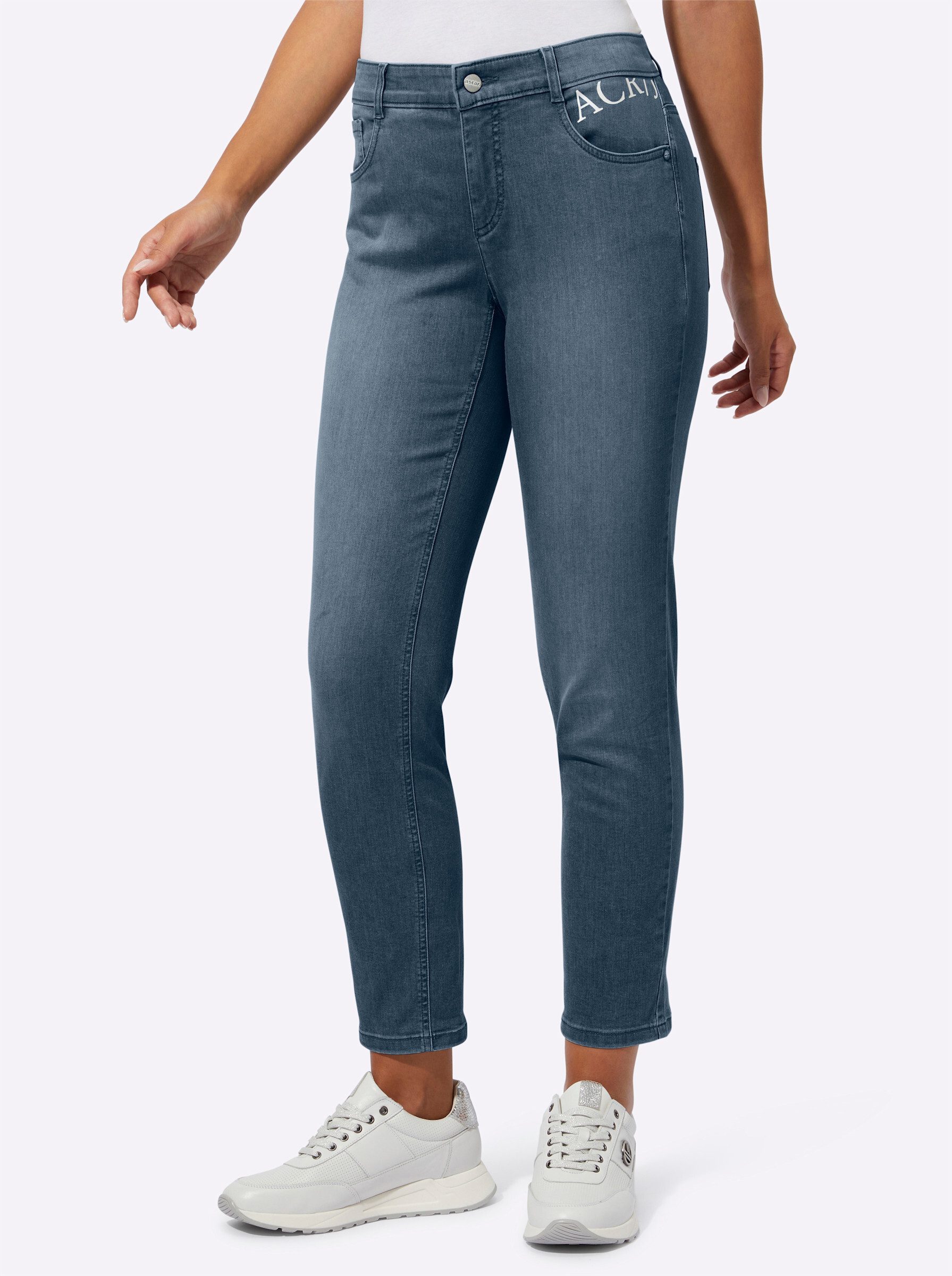 ascari Bequeme Jeans Edel-Jeans leicht vertieft